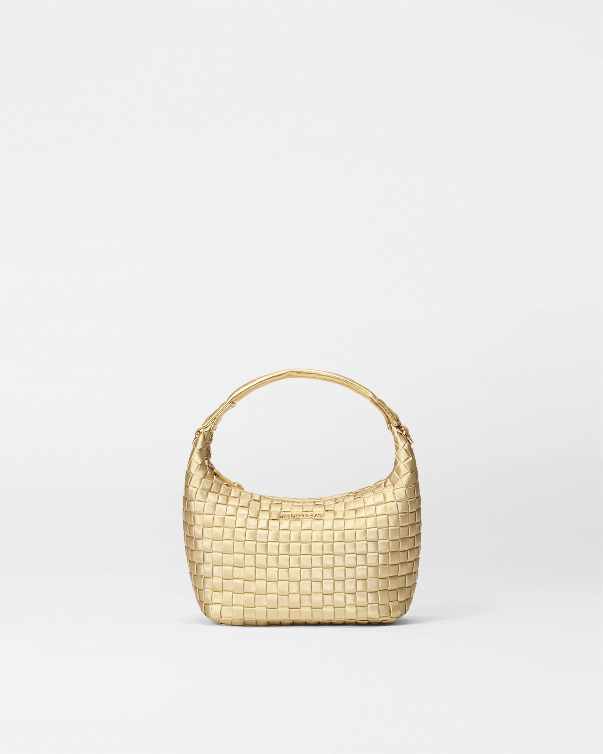 Light Gold Pearl Mini Woven Hobo