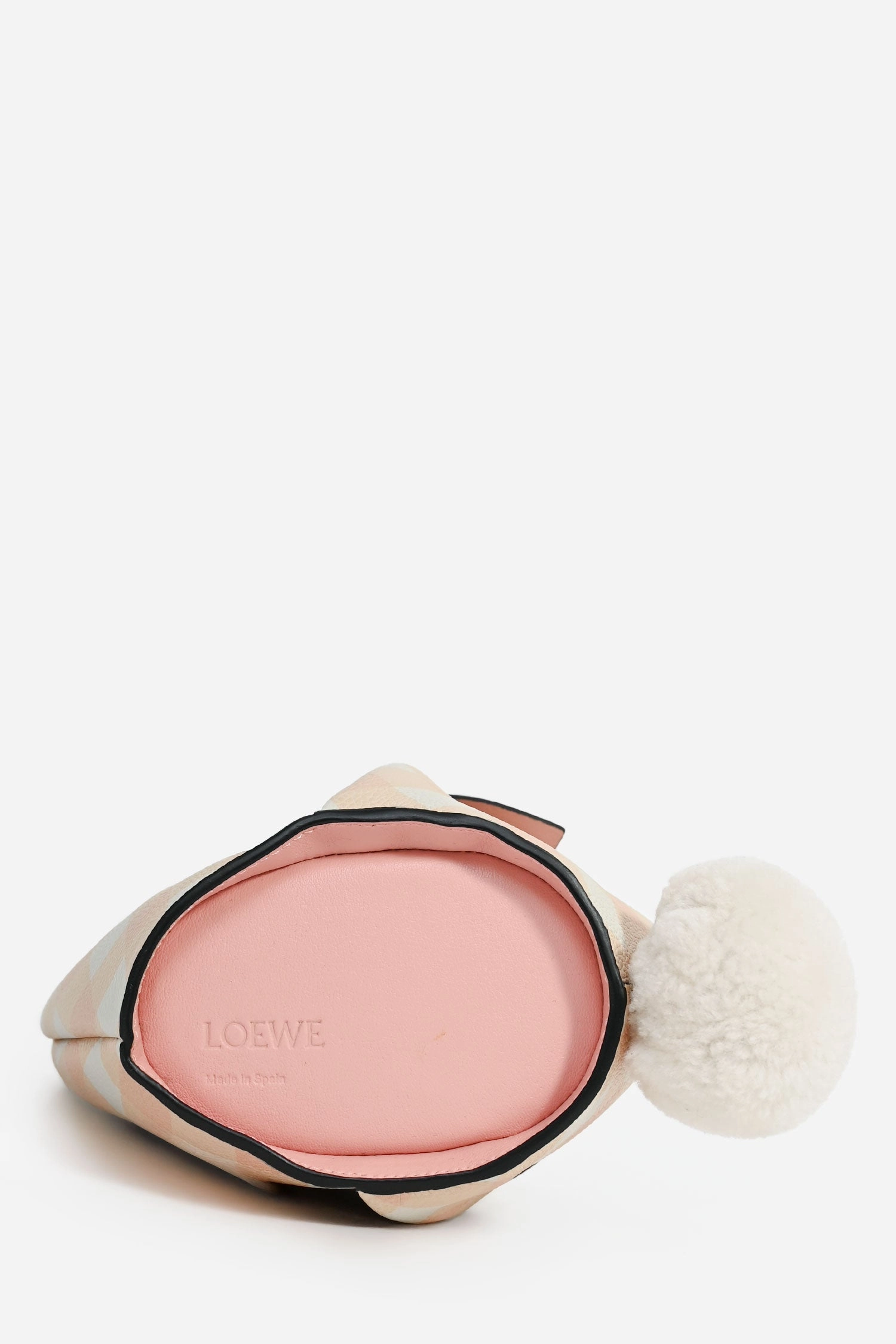 Loewe 2018 Pink/White Gingham Leather Bunny Crossbody