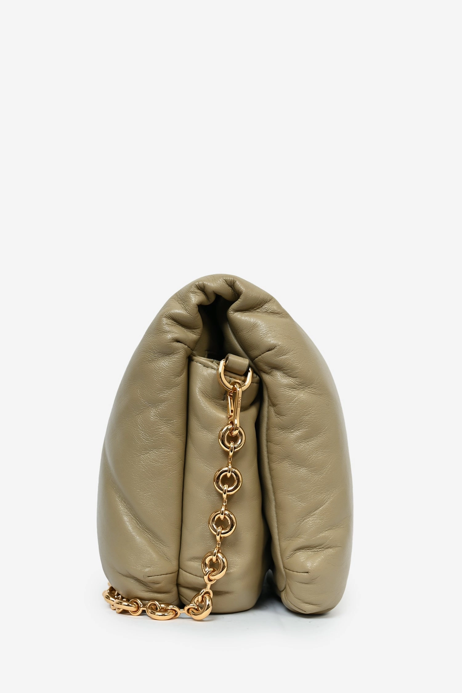 Loewe 2022 Sage Green Leather Goya Chain Shoulder Bag