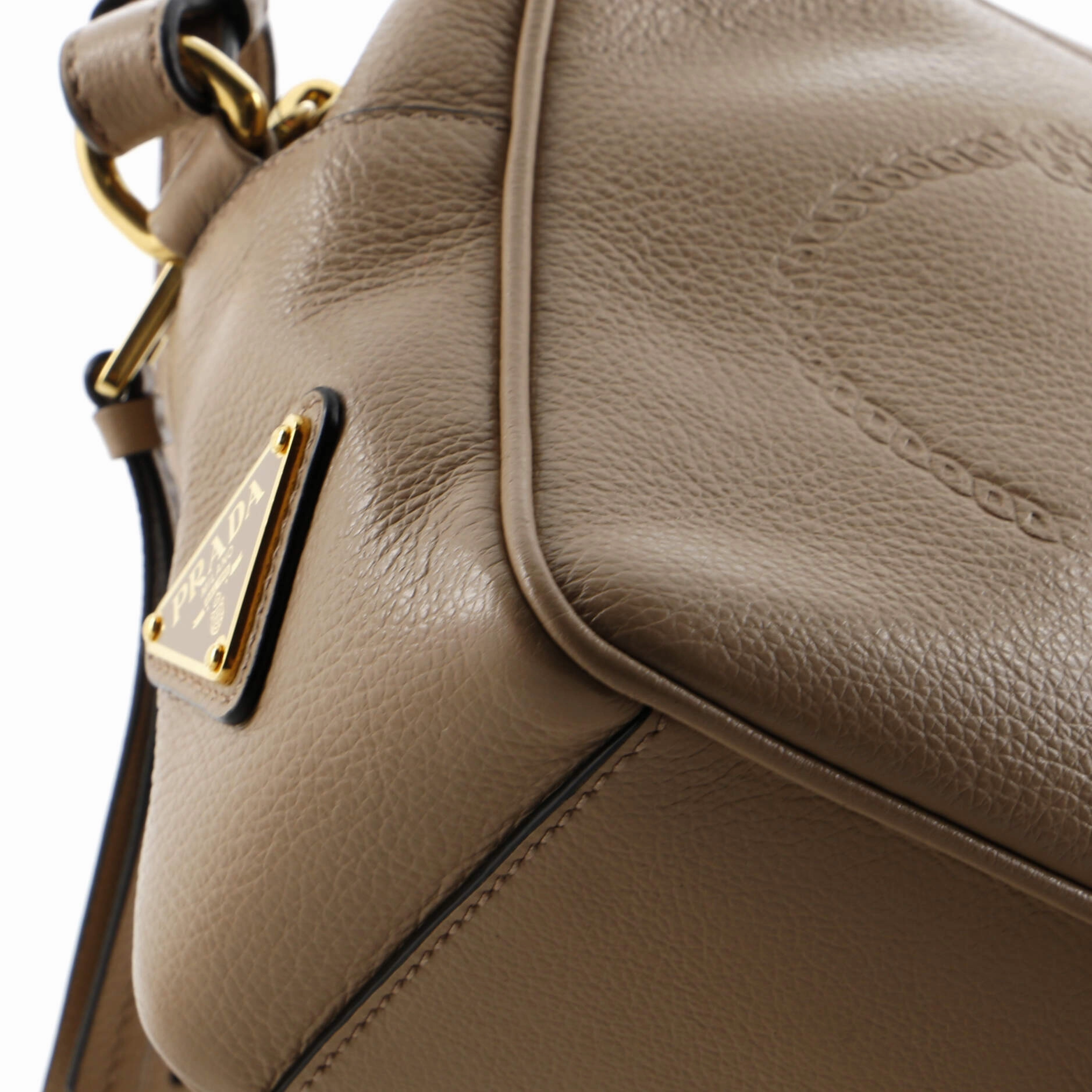 Logo Camera Bag Embossed Leather Small