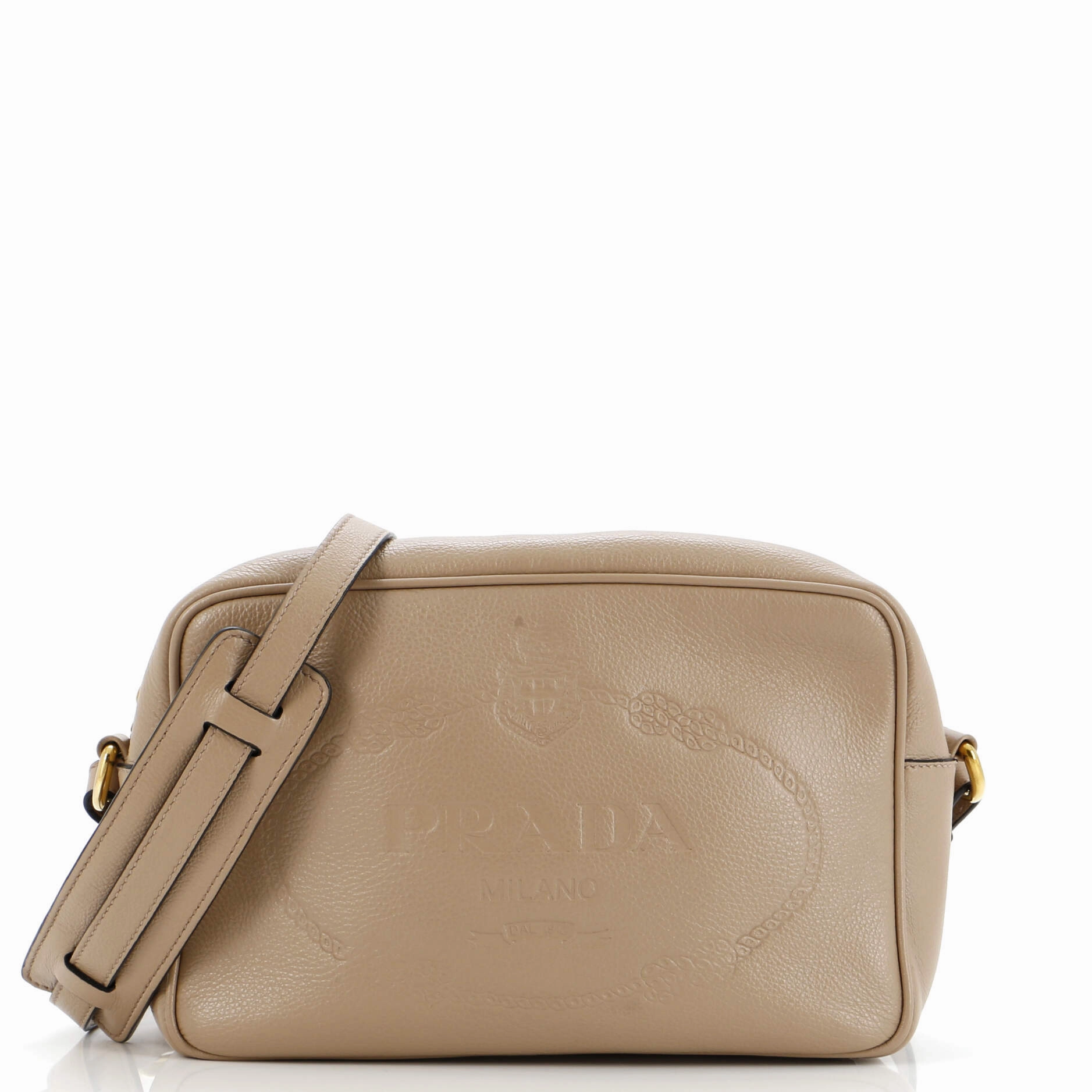 Logo Camera Bag Embossed Leather Small