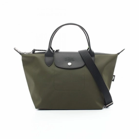 Longchamp  Canvas Leather Tote Bag (Pre-Owned)
