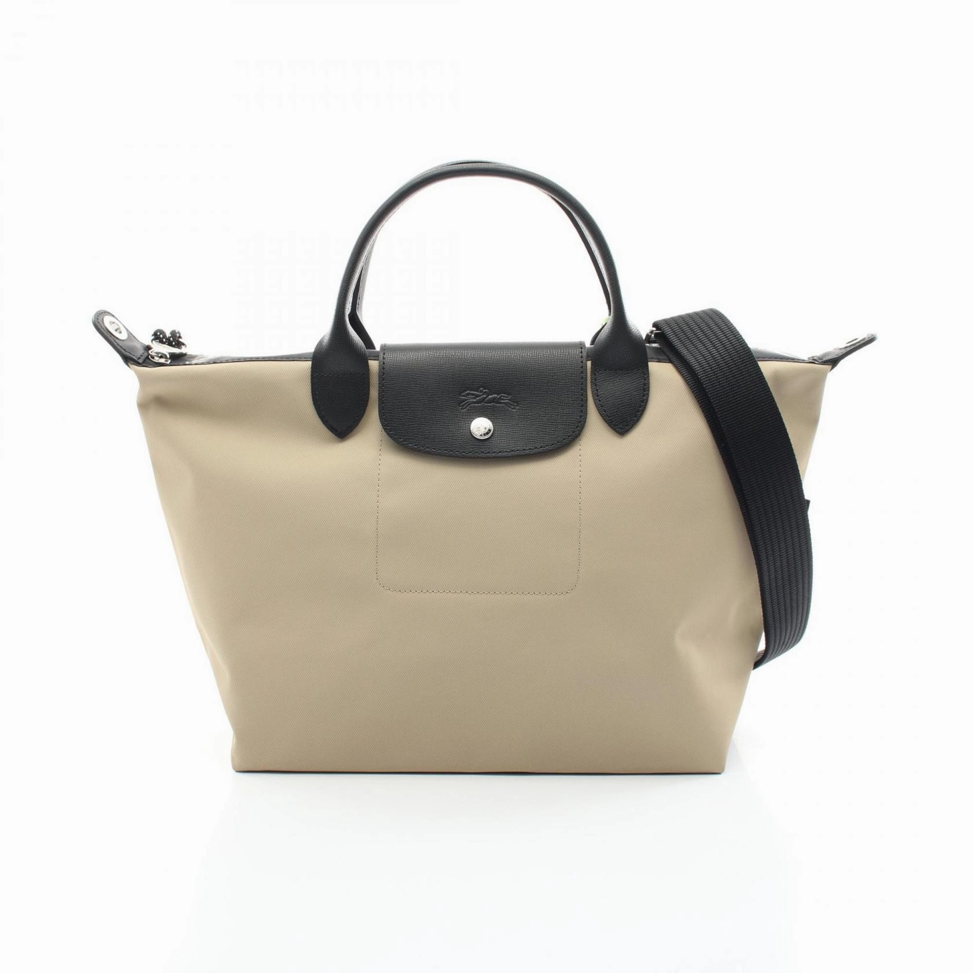 Longchamp  Canvas Leather Tote Bag (Pre-Owned)