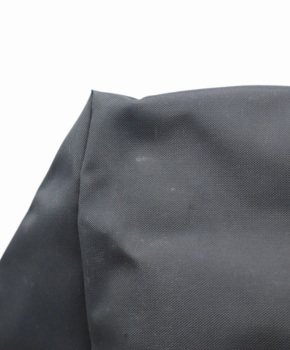 Longchamp Charcoal Nylon & Brown Leather Tote