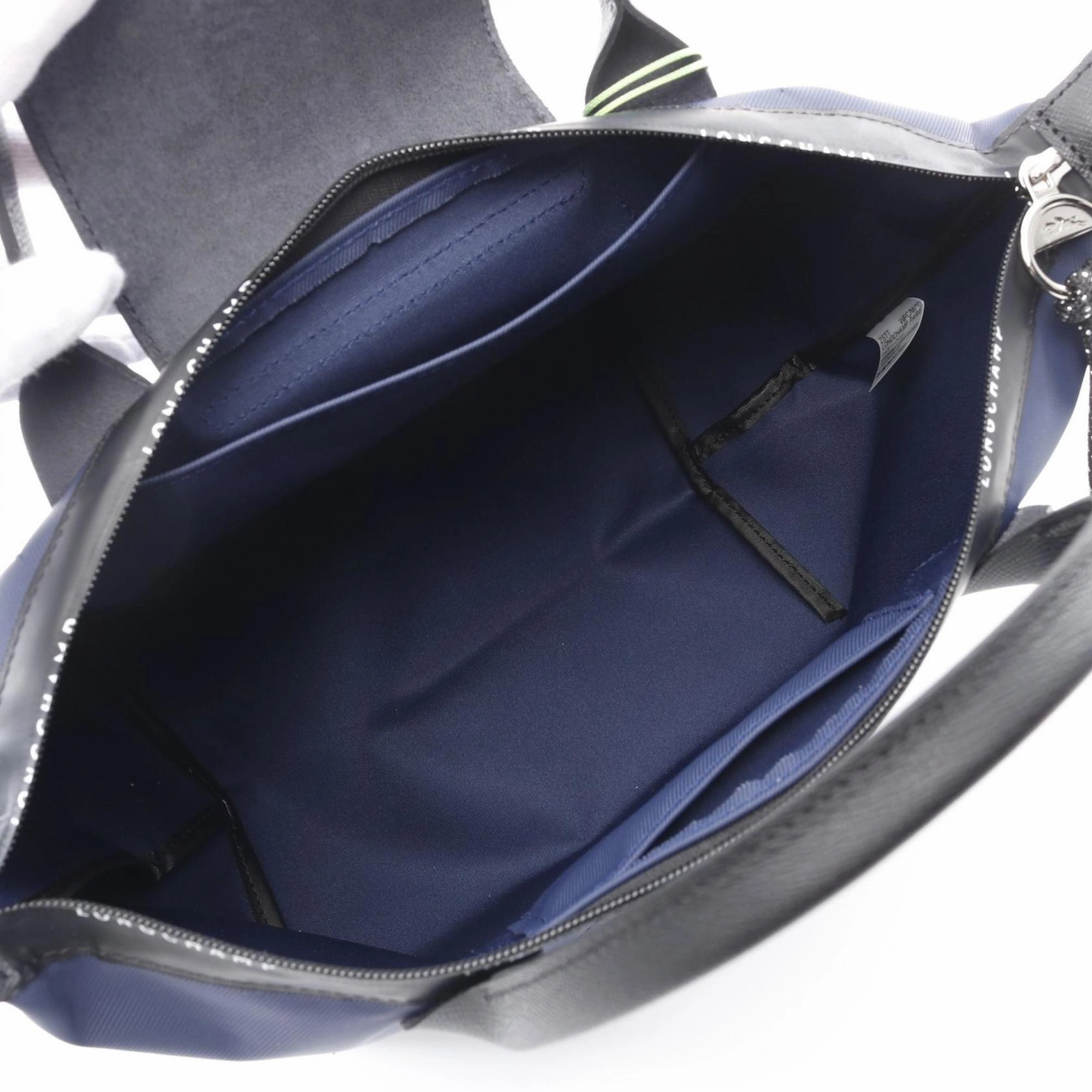 Longchamp Navy Canvas Leather Tote Bag (Pre-Owned)