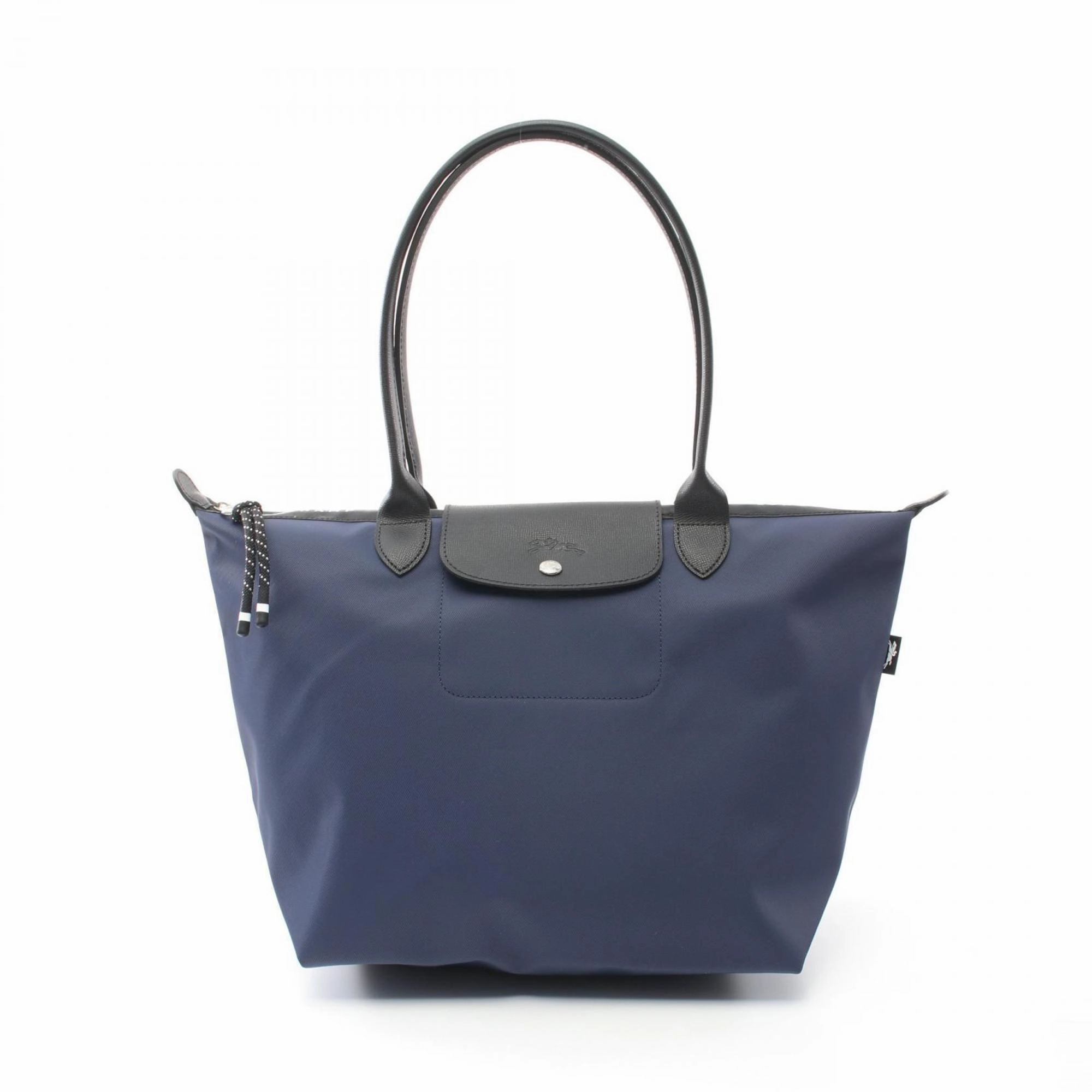 Longchamp Navy Nylon Leather Tote Bag (Pre-Owned)