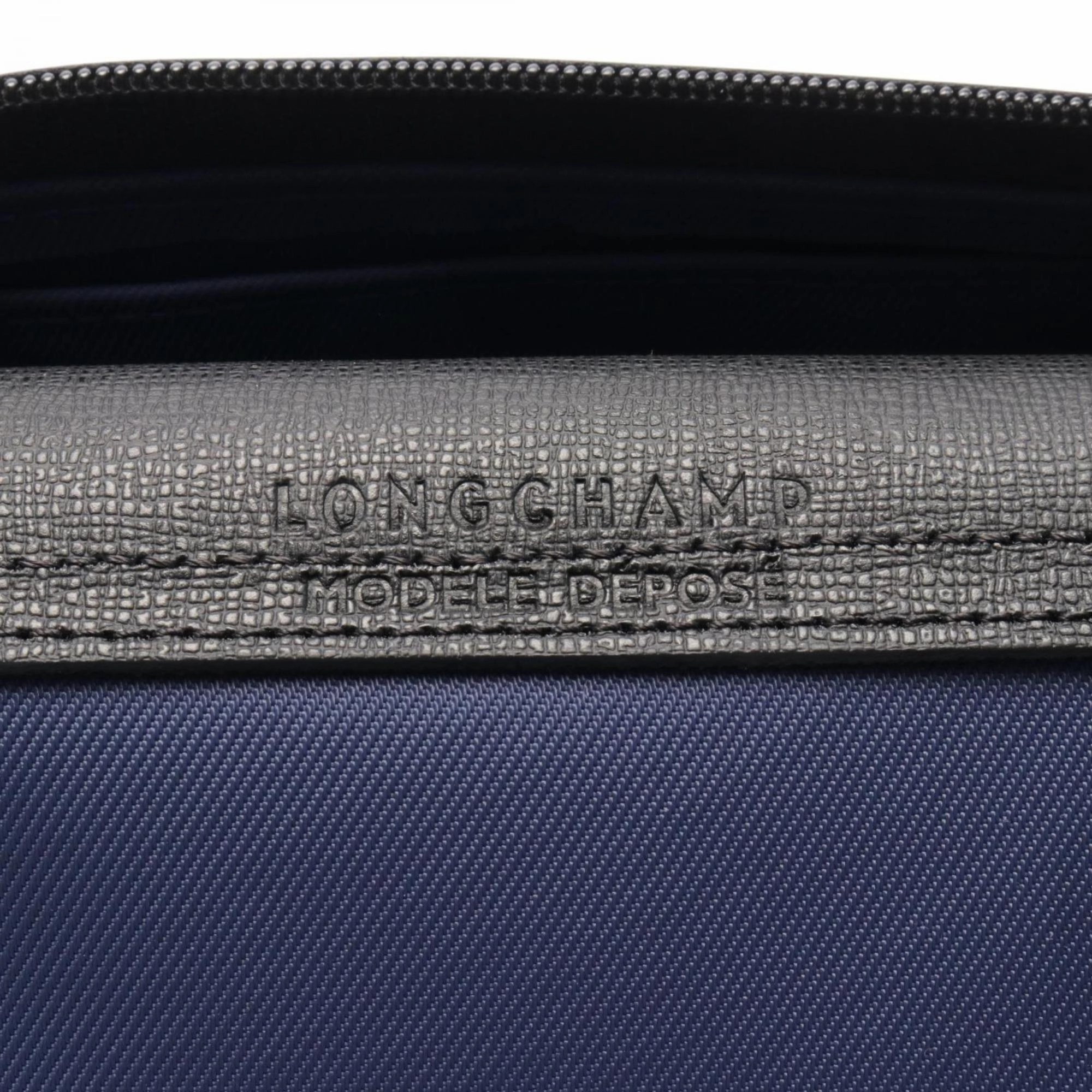 Longchamp Navy Nylon Leather Tote Bag (Pre-Owned)