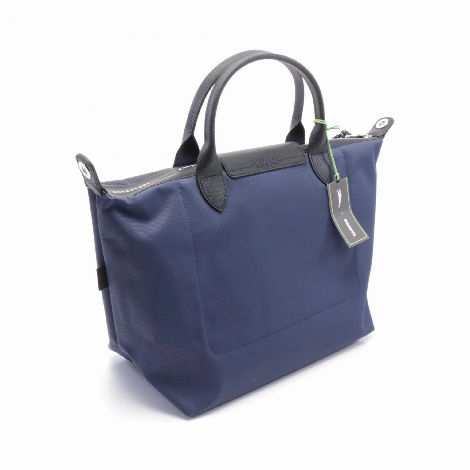 Longchamp Navy Nylon Leather Tote Bag (Pre-Owned)