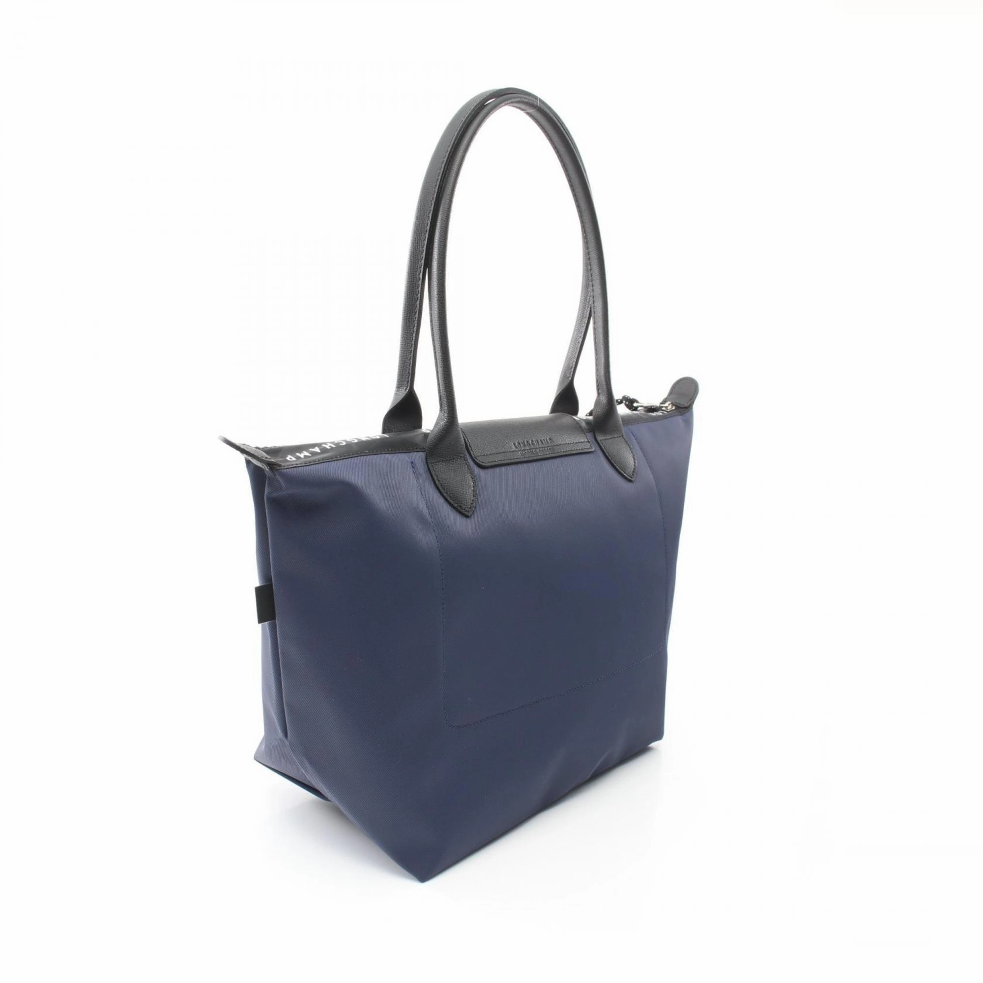 Longchamp Navy Nylon Leather Tote Bag (Pre-Owned)