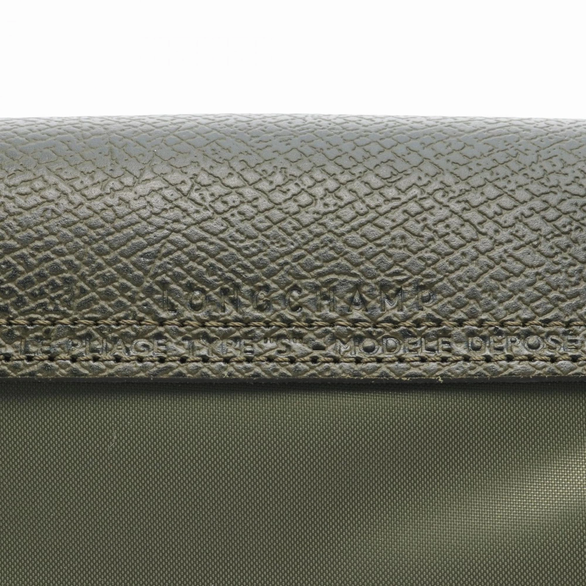 Longchamp  Nylon Leather Tote Bag