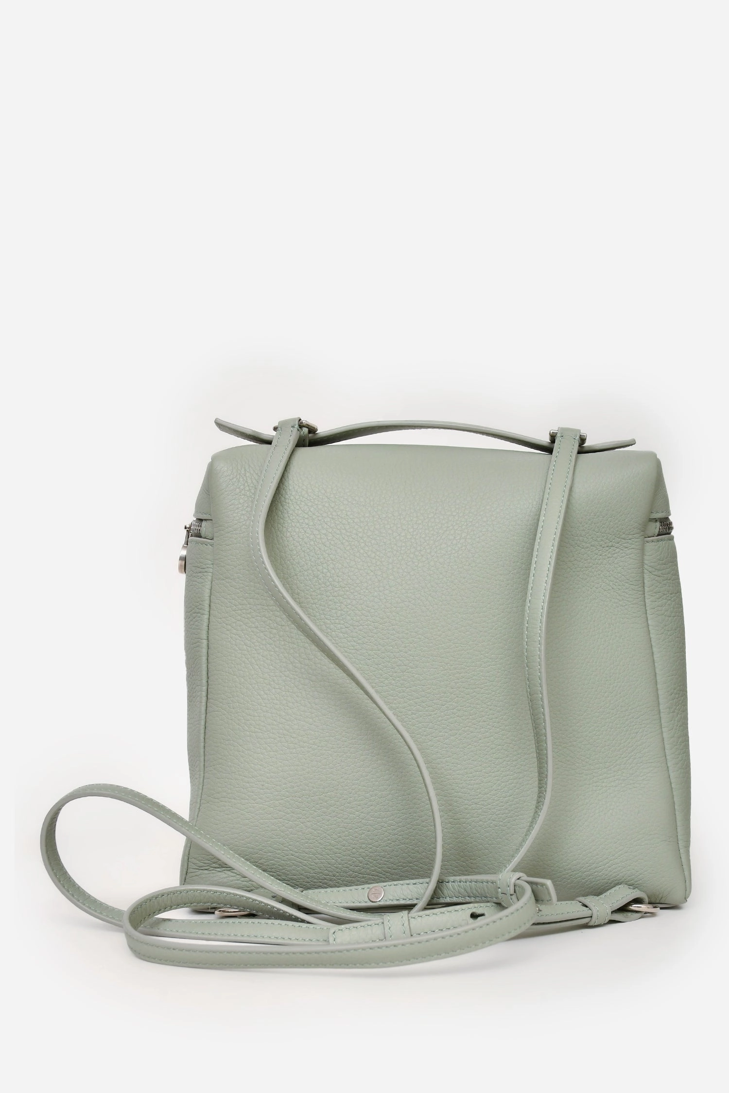 Loro Piana 'Eucalyptus' Seafoam Green Grained Leather Extra Pocket Backpack