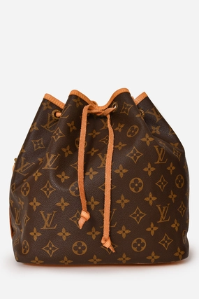 Louis Vuitton 1998 Brown Leather/ Canvas Monogram Petit No Bucket Bag