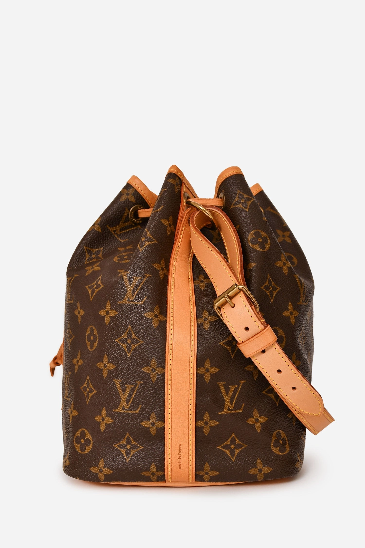 Louis Vuitton 1998 Brown Leather/ Canvas Monogram Petit No Bucket Bag