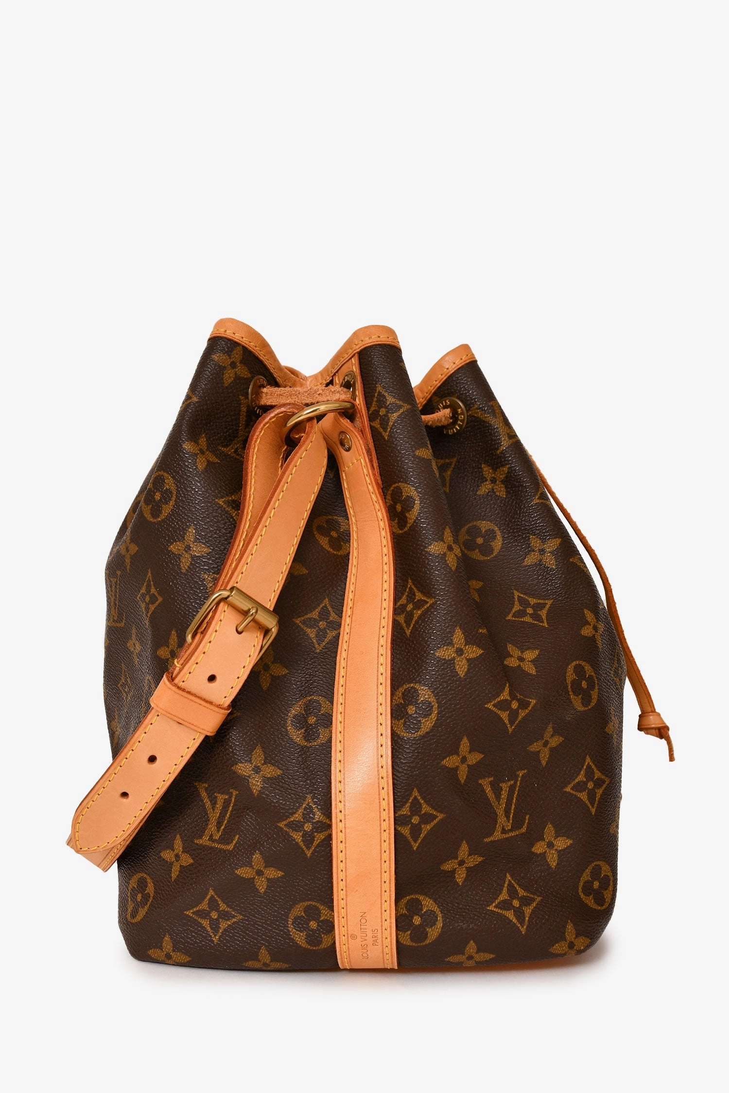 Louis Vuitton 1998 Brown Leather/ Canvas Monogram Petit No Bucket Bag