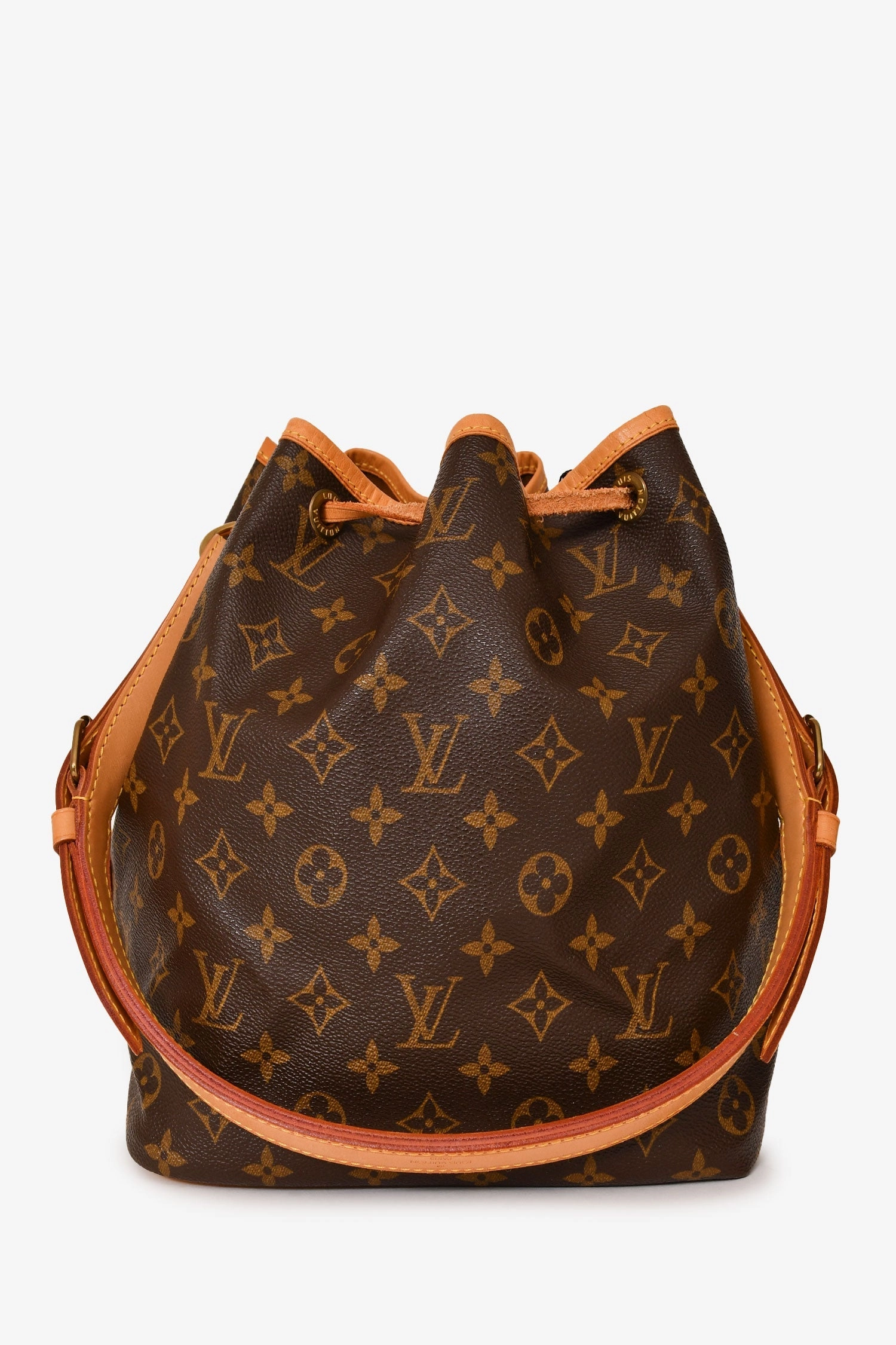 Louis Vuitton 1998 Brown Leather/ Canvas Monogram Petit No Bucket Bag