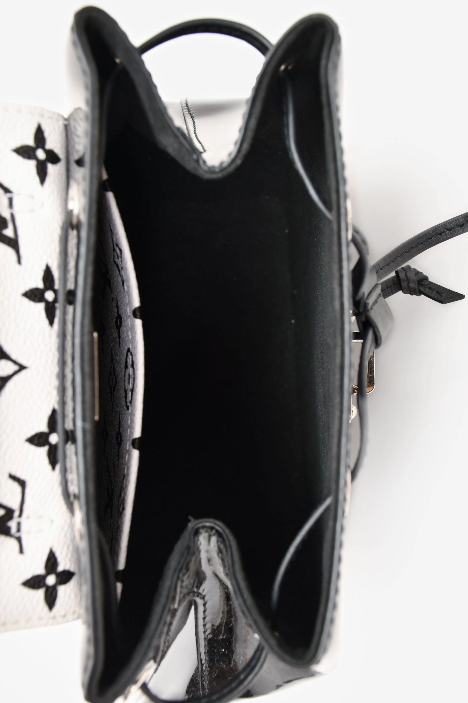 Louis Vuitton 2019 Black/White Monogram Coated Canvas/Vernis Hot Springs Backpack