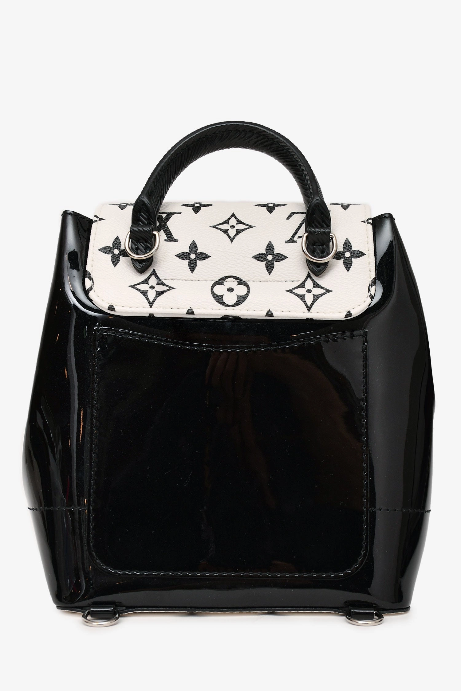 Louis Vuitton 2019 Black/White Monogram Coated Canvas/Vernis Hot Springs Backpack