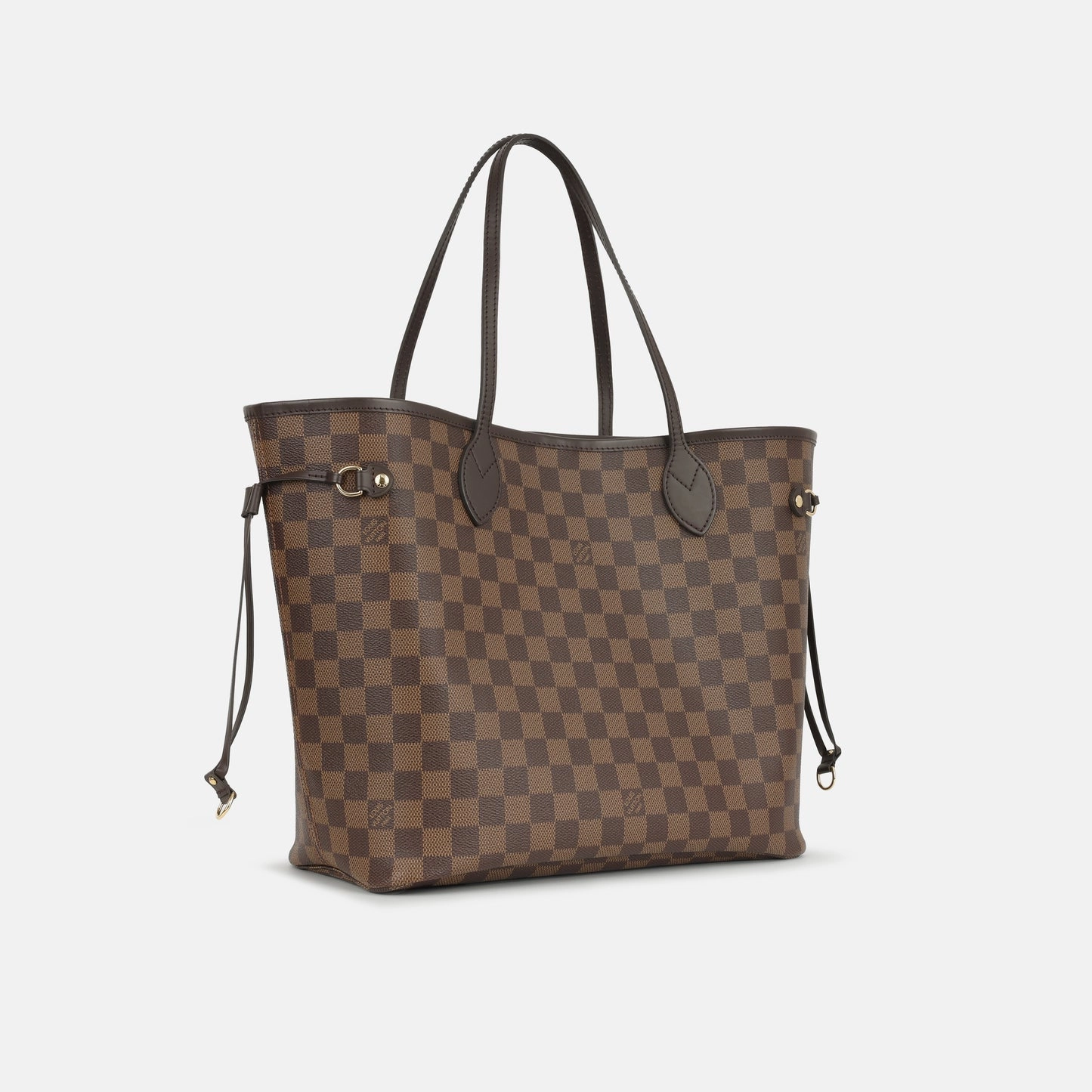 Louis Vuitton - Neverfull MM - Damier Ebene / Red Striped Lining GHW - Pre-Loved