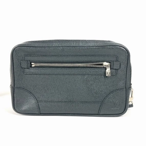 Louis Vuitton Ardoise Taiga Leather Leather Clutch Bag Pouch (Pre-Owned)