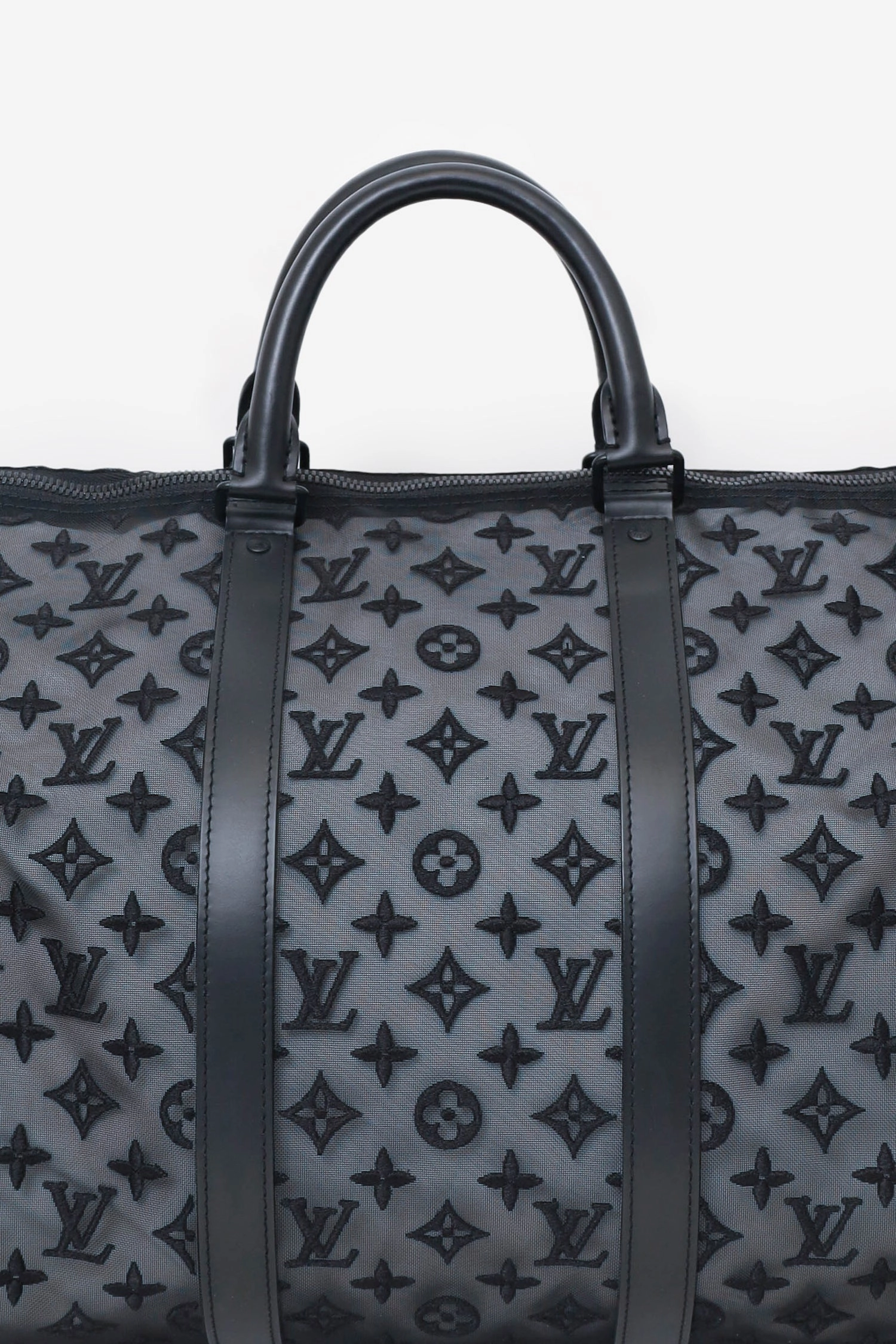 Louis Vuitton Black Mesh Keepall Bandouliere 50