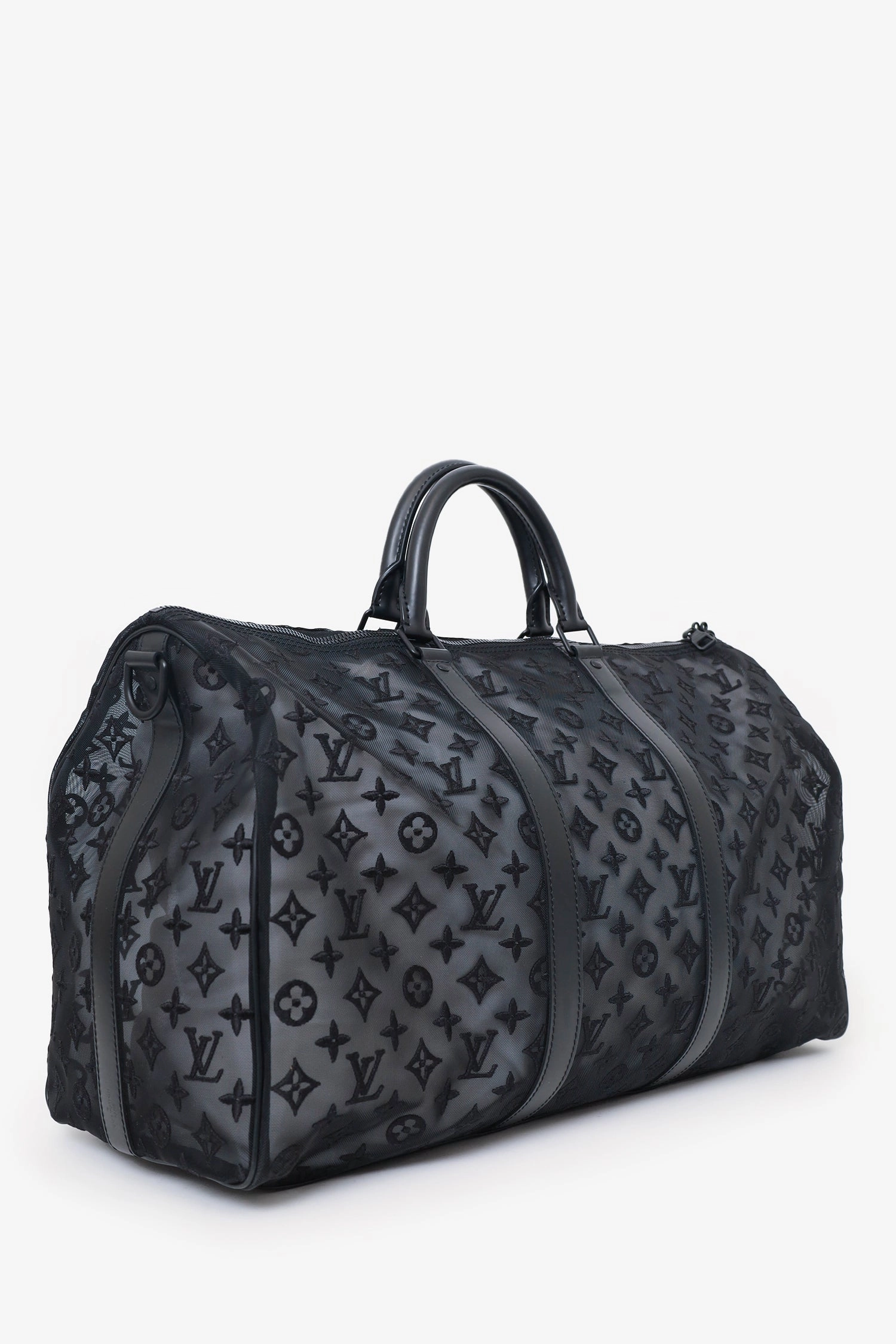 Louis Vuitton Black Mesh Keepall Bandouliere 50