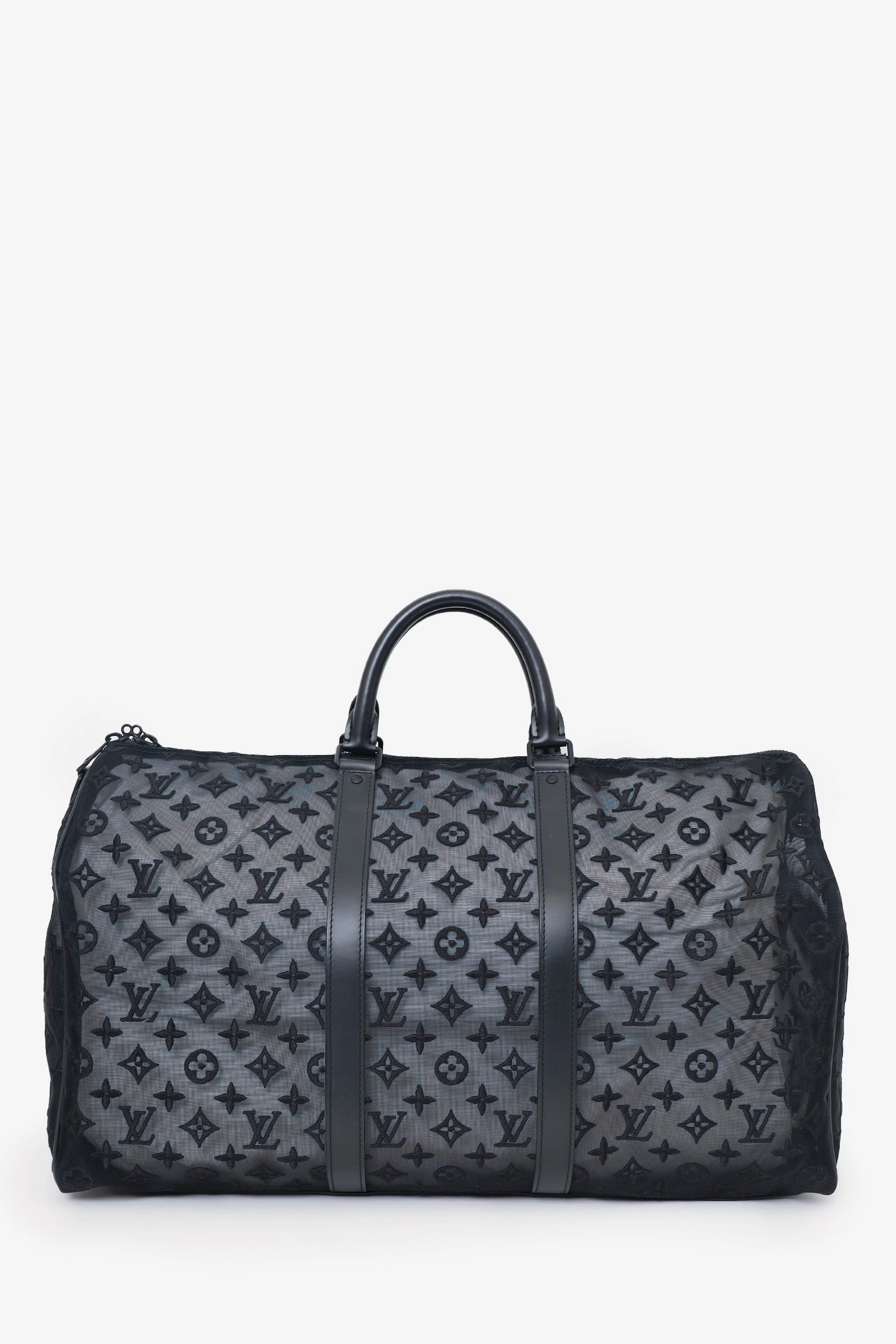 Louis Vuitton Black Mesh Keepall Bandouliere 50