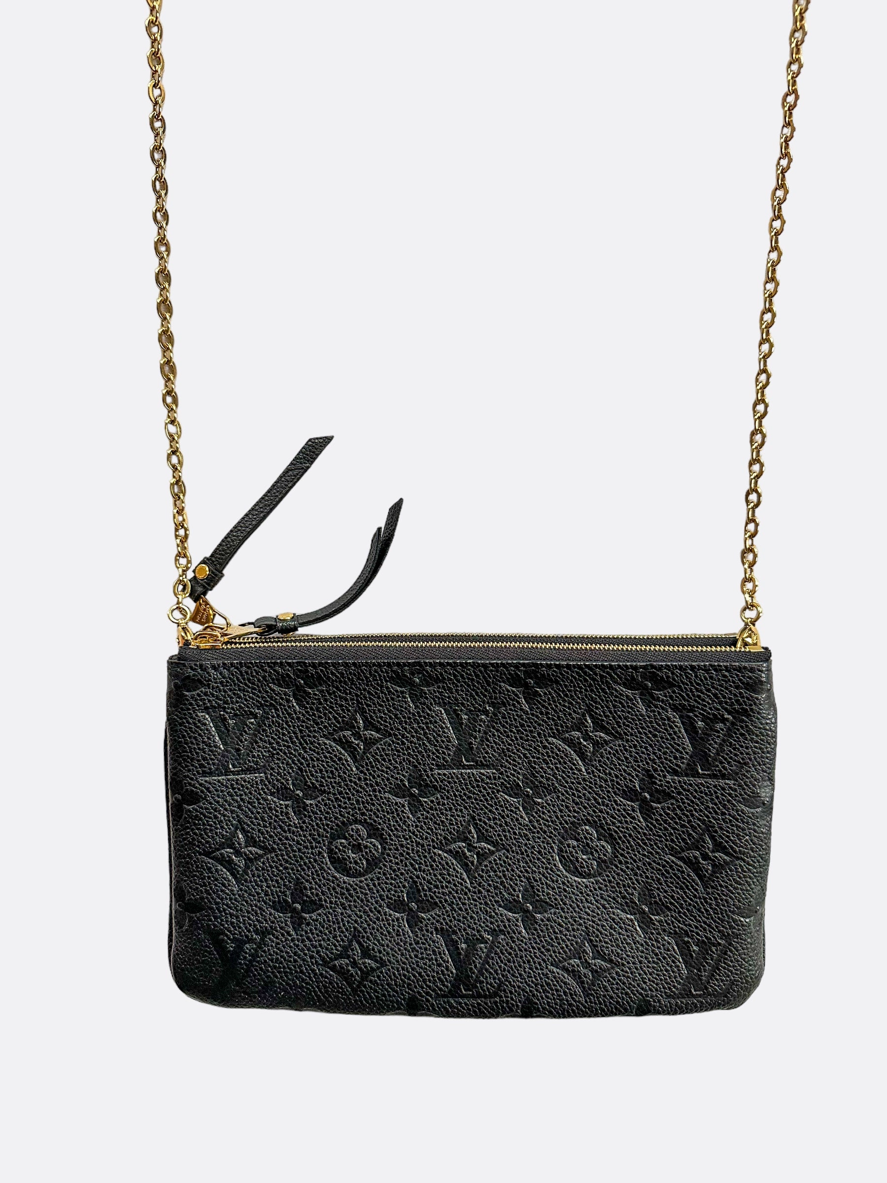 Louis Vuitton Black Monogram Empreinte Doublezip Pochette