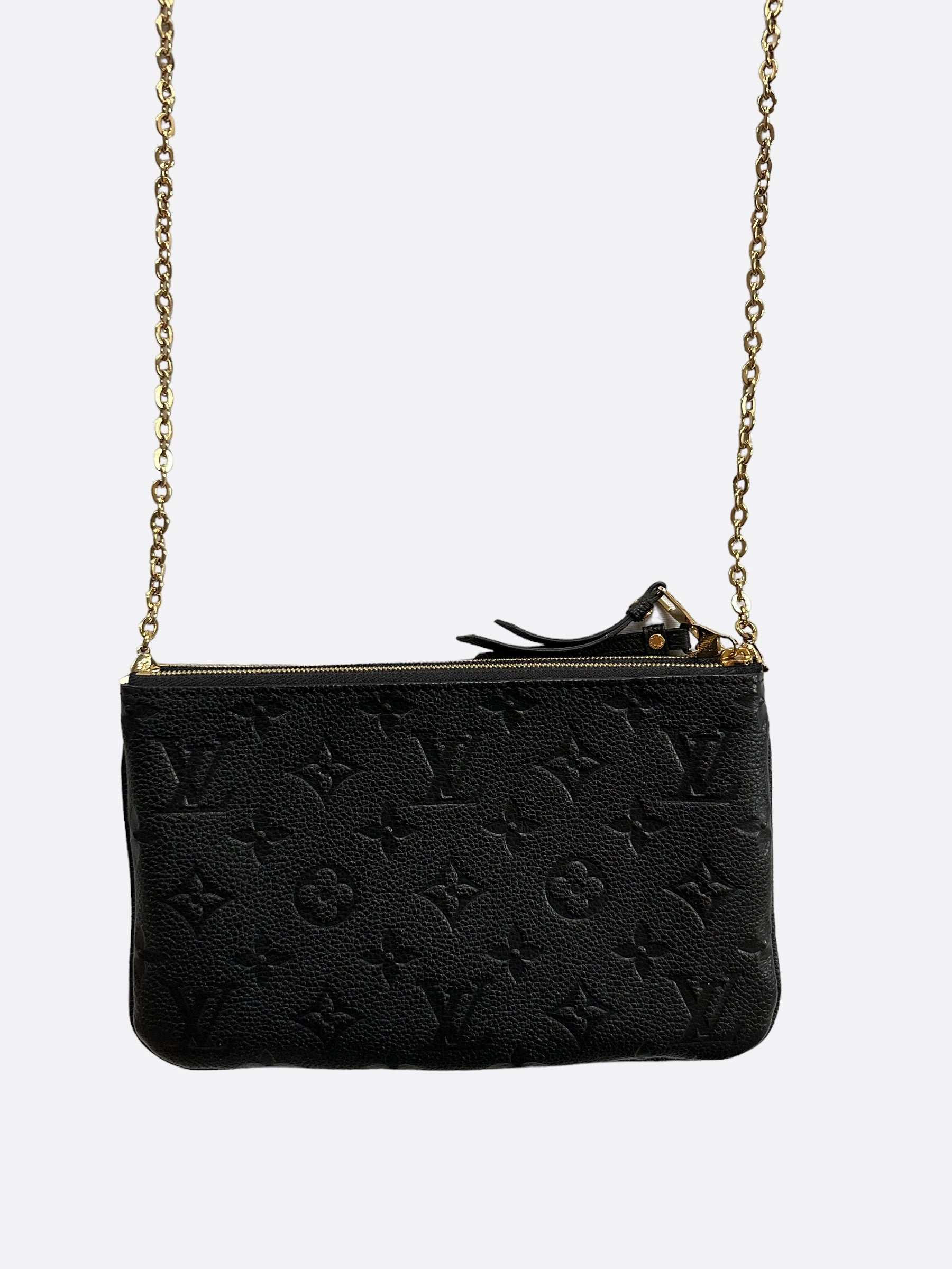 Louis Vuitton Black Monogram Empreinte Doublezip Pochette