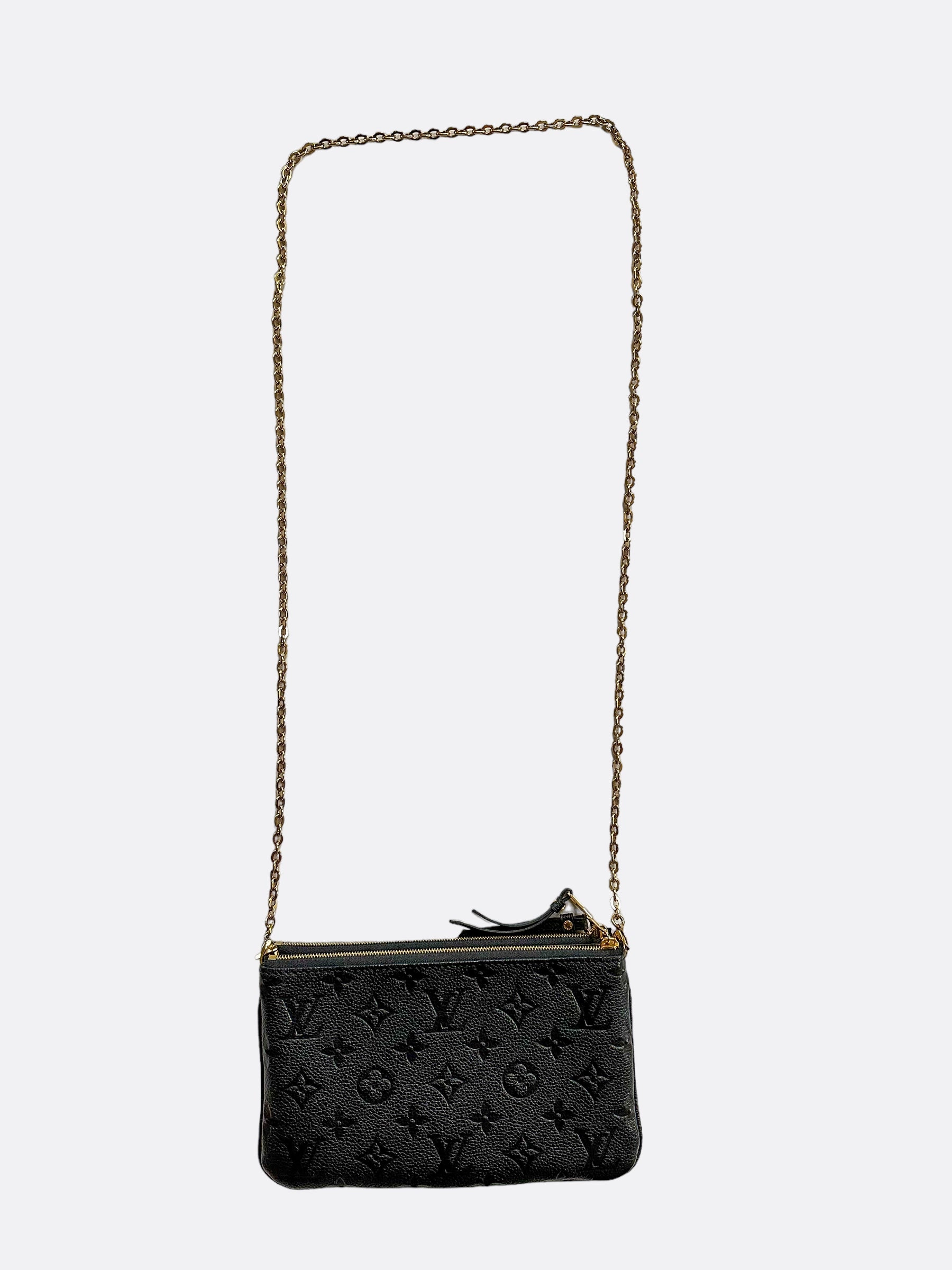 Louis Vuitton Black Monogram Empreinte Doublezip Pochette