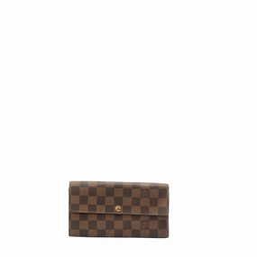 Louis Vuitton Damier Ebene Pattern Coated Canvas Wallet