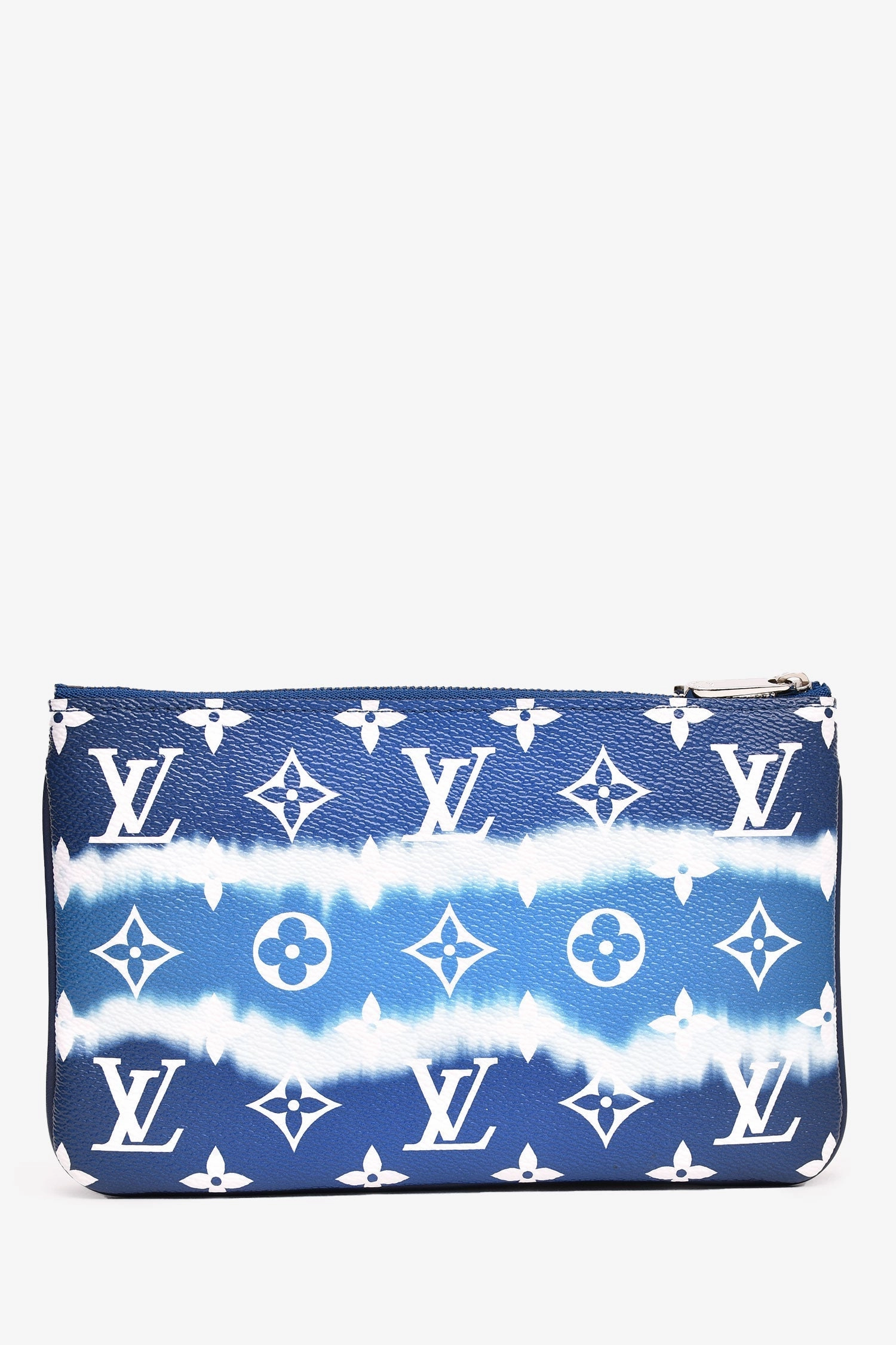 Louis Vuitton Limited Edition Blue Monogram 'Escale' Double Zip Pochette