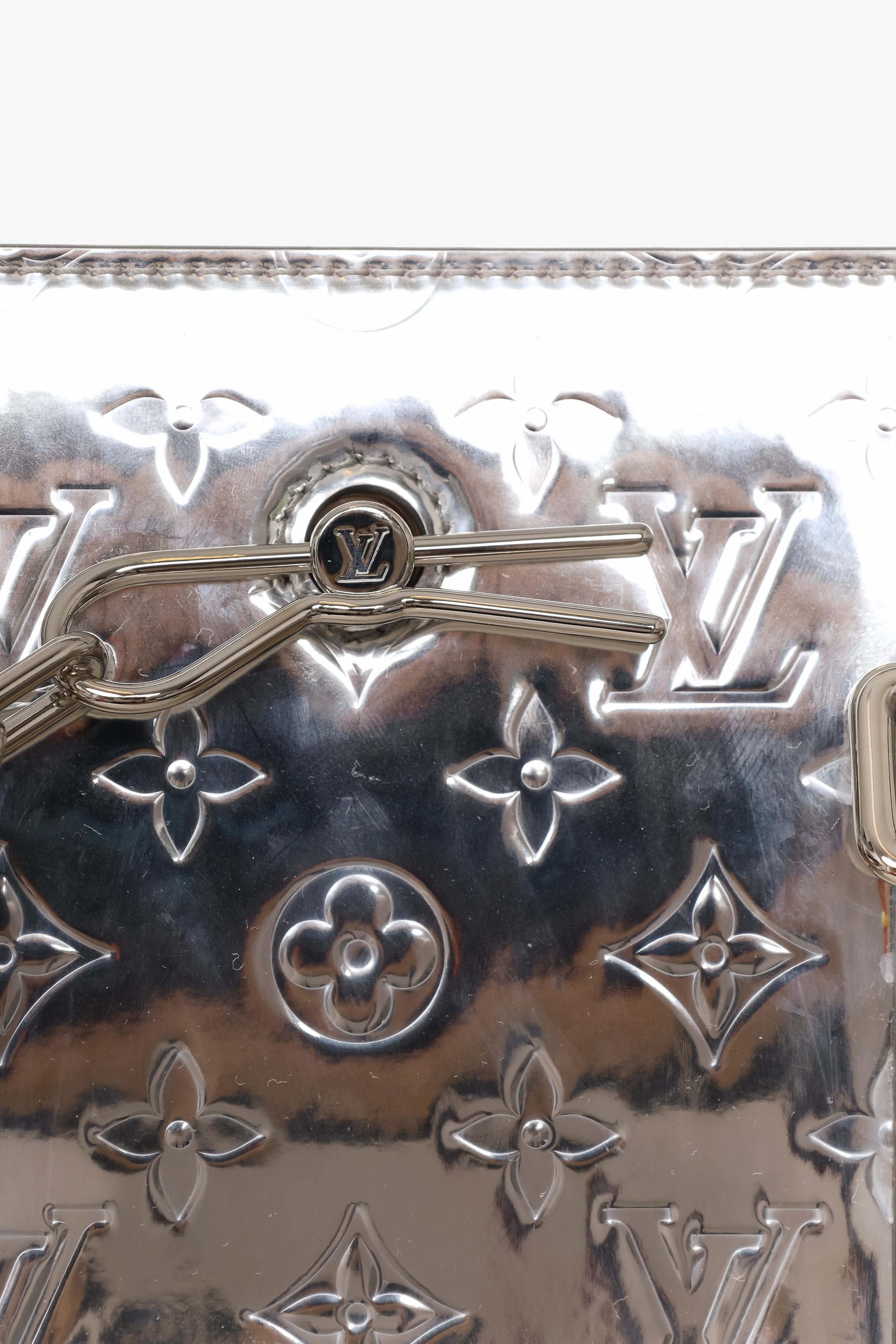 Louis Vuitton Limited Edition SIlver Monogram Mirror Sac Plat