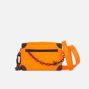 Louis Vuitton Louis Vuitton - Mini Soft Trunk - Neon Orange Ostrich BHW - Pre-Loved