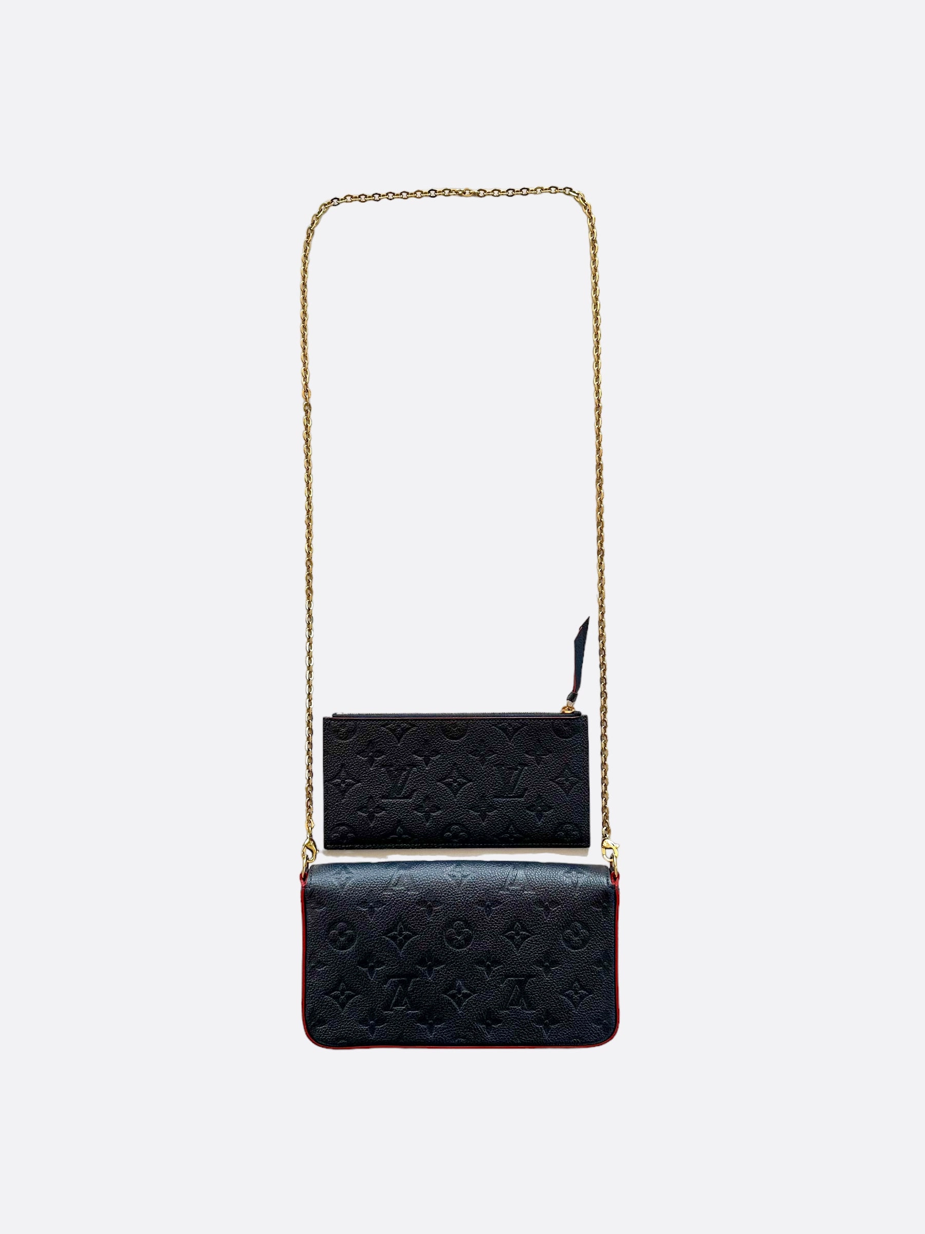 Louis Vuitton Navy & Red Empreinte Leather Monogram Pochette Felicie