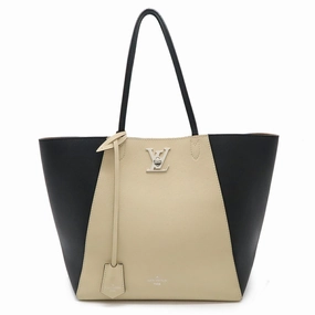 Louis Vuitton  Noir ivory Leather Shoulder Bag Tote Bag (Pre-Owned)