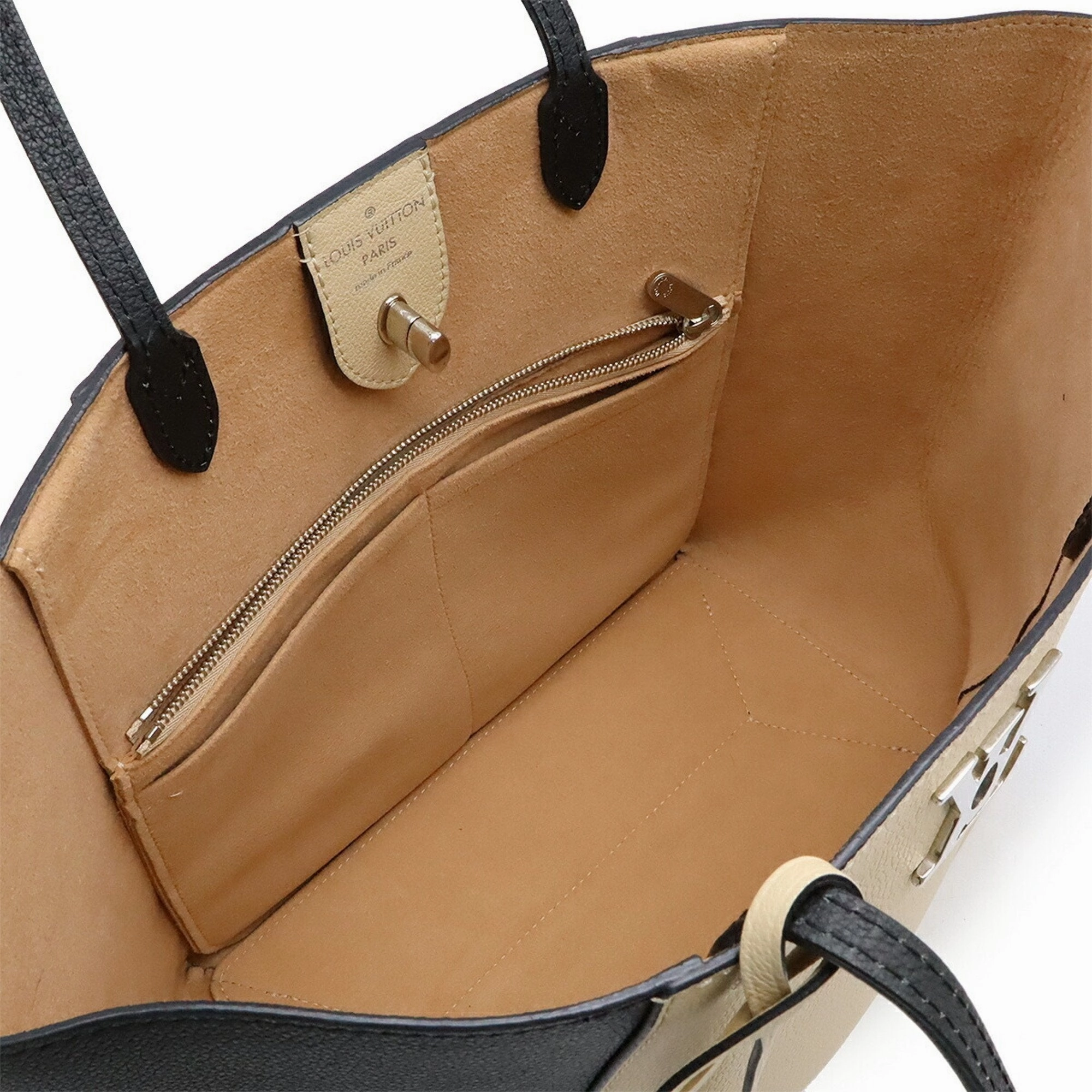 Louis Vuitton  Noir ivory Leather Shoulder Bag Tote Bag (Pre-Owned)