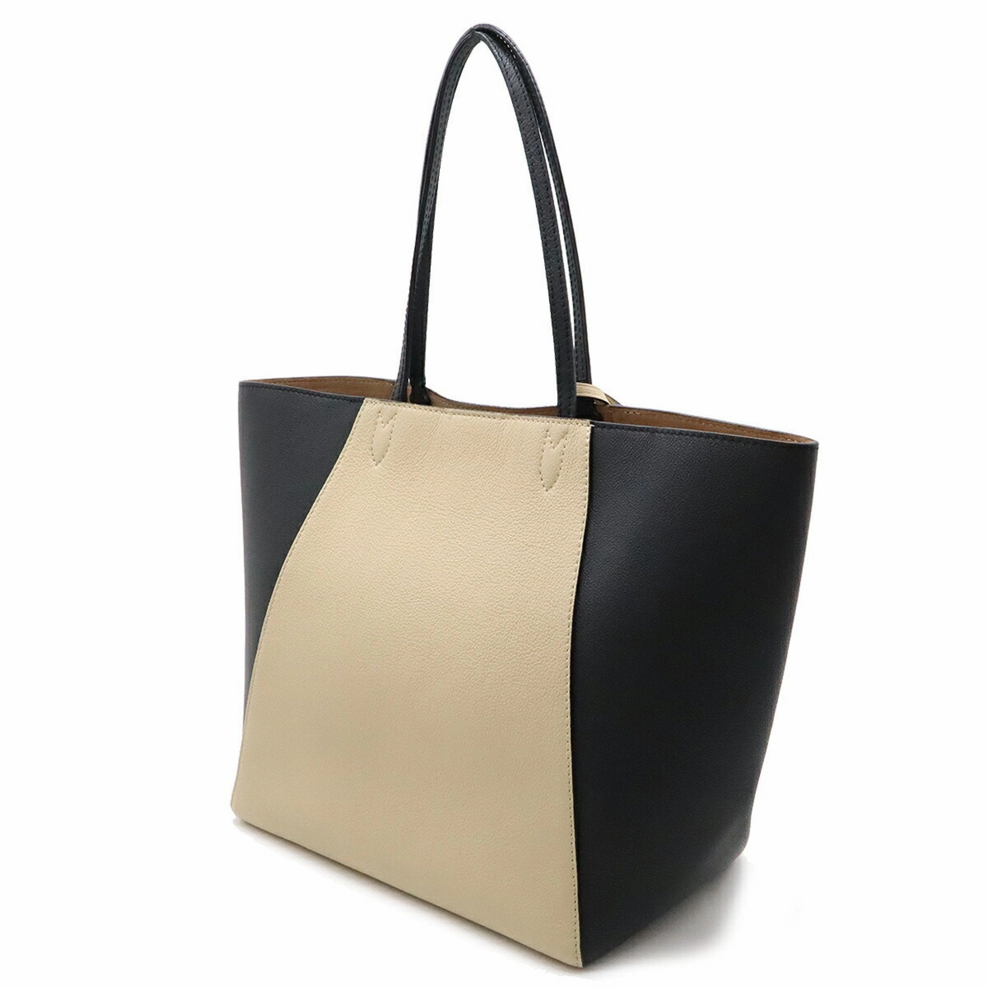 Louis Vuitton  Noir ivory Leather Shoulder Bag Tote Bag (Pre-Owned)