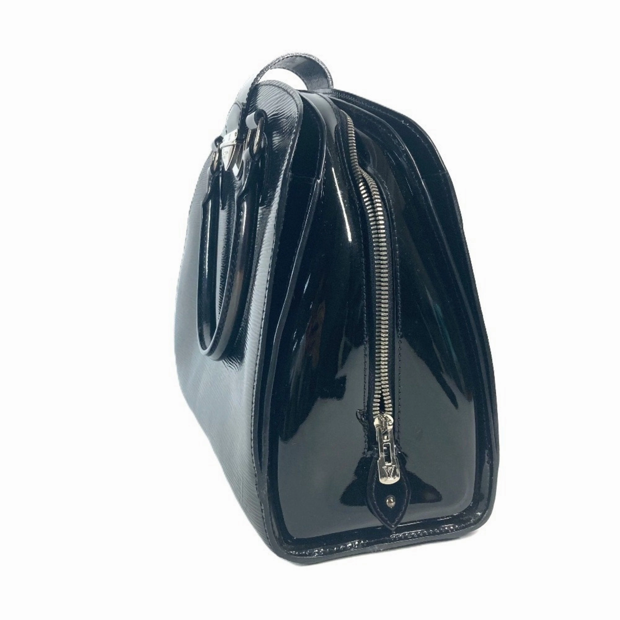 Louis Vuitton Noir Leather Handbag Tote Bag (Pre-Owned)
