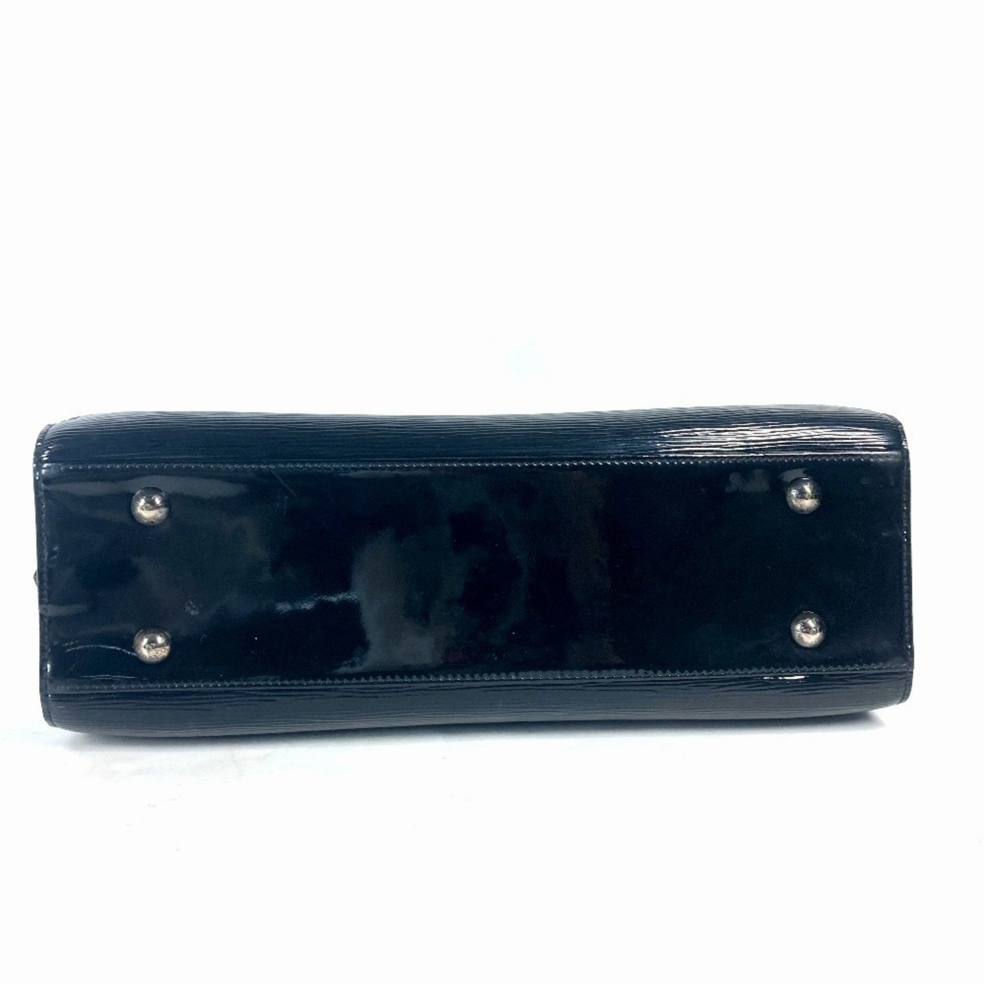 Louis Vuitton Noir Leather Handbag Tote Bag (Pre-Owned)