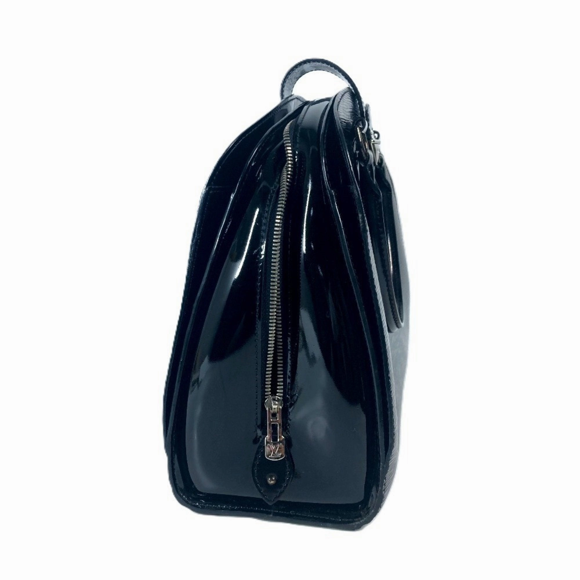 Louis Vuitton Noir Leather Handbag Tote Bag (Pre-Owned)