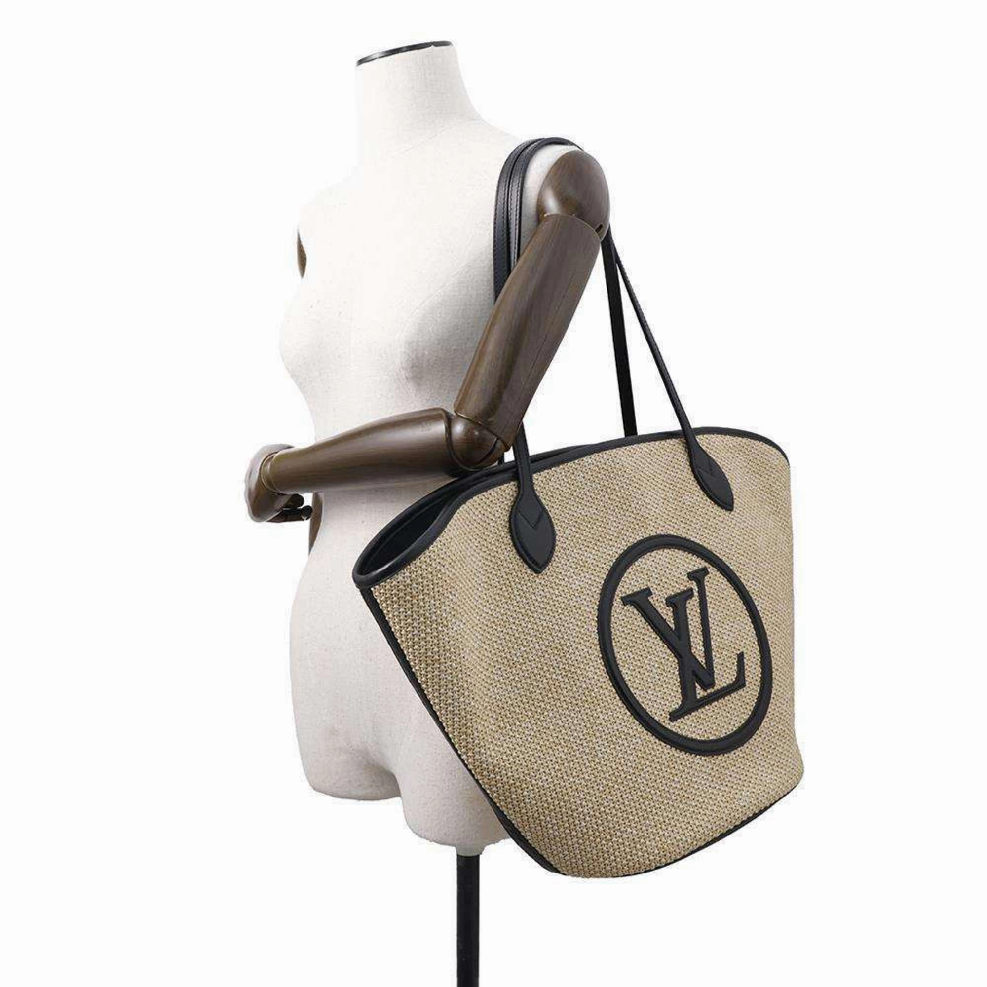 Louis Vuitton Noir Raffia Leather Tote Bag (Pre-Owned)
