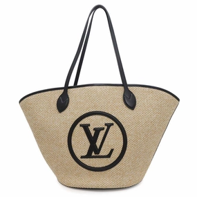 Louis Vuitton Noir Raffia Leather Tote Bag (Pre-Owned)