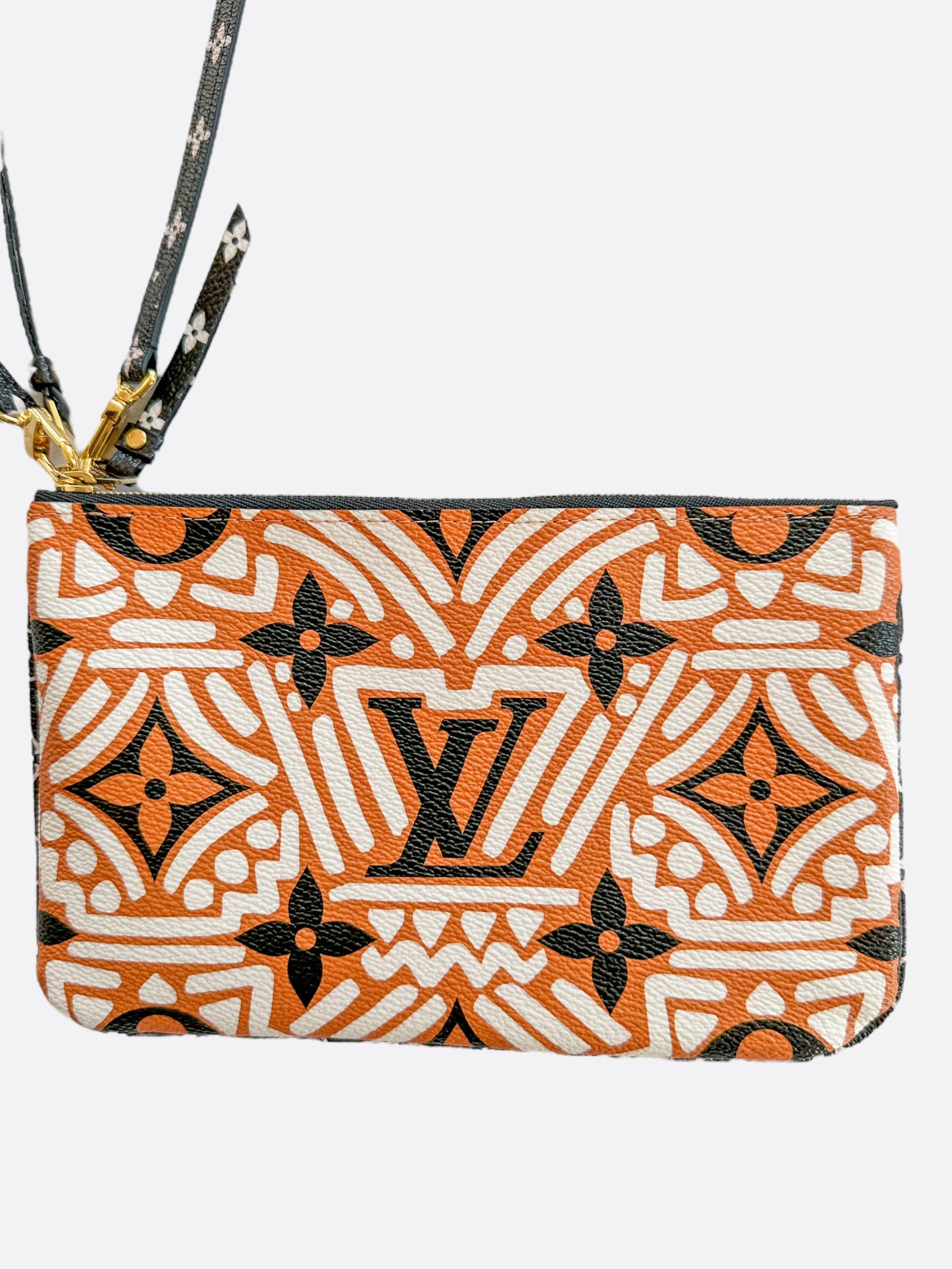 Louis Vuitton Orange Crafty Monogram Doublezip Pochette