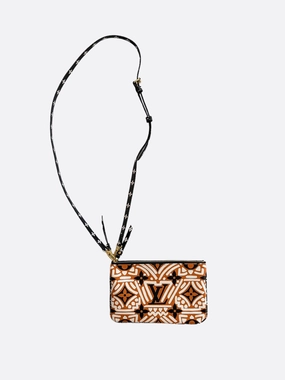 Louis Vuitton Orange Crafty Monogram Doublezip Pochette