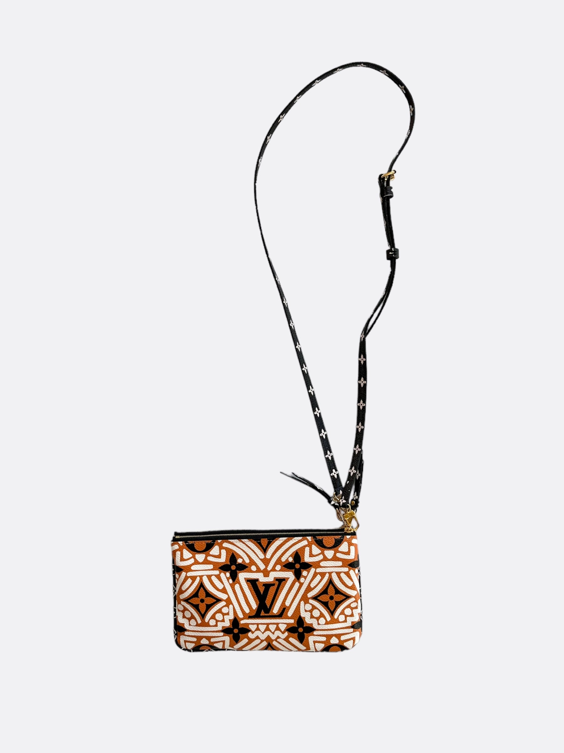 Louis Vuitton Orange Crafty Monogram Doublezip Pochette