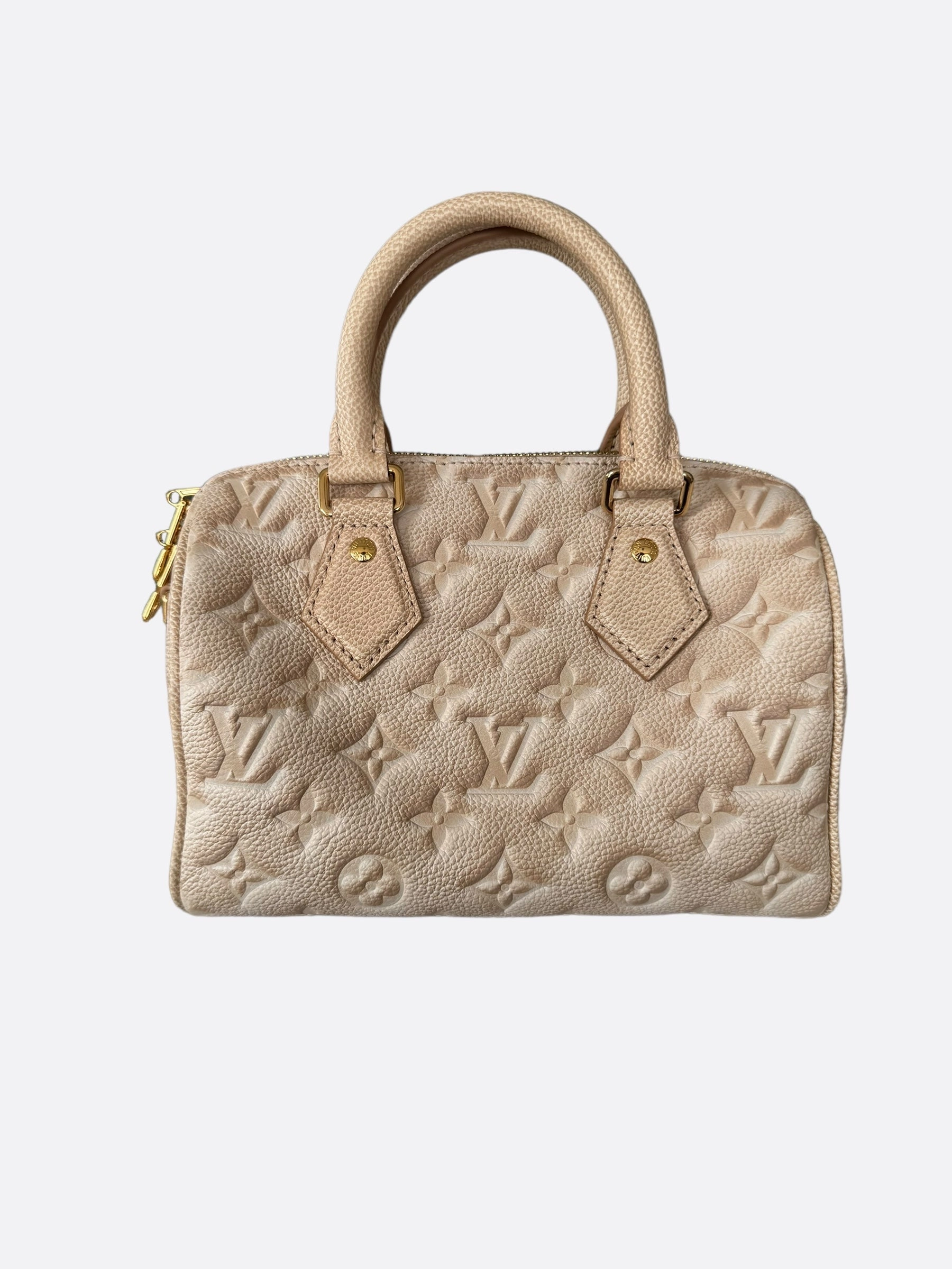 Louis Vuitton Stardust Beige Empreinte Monogram Speedy 20