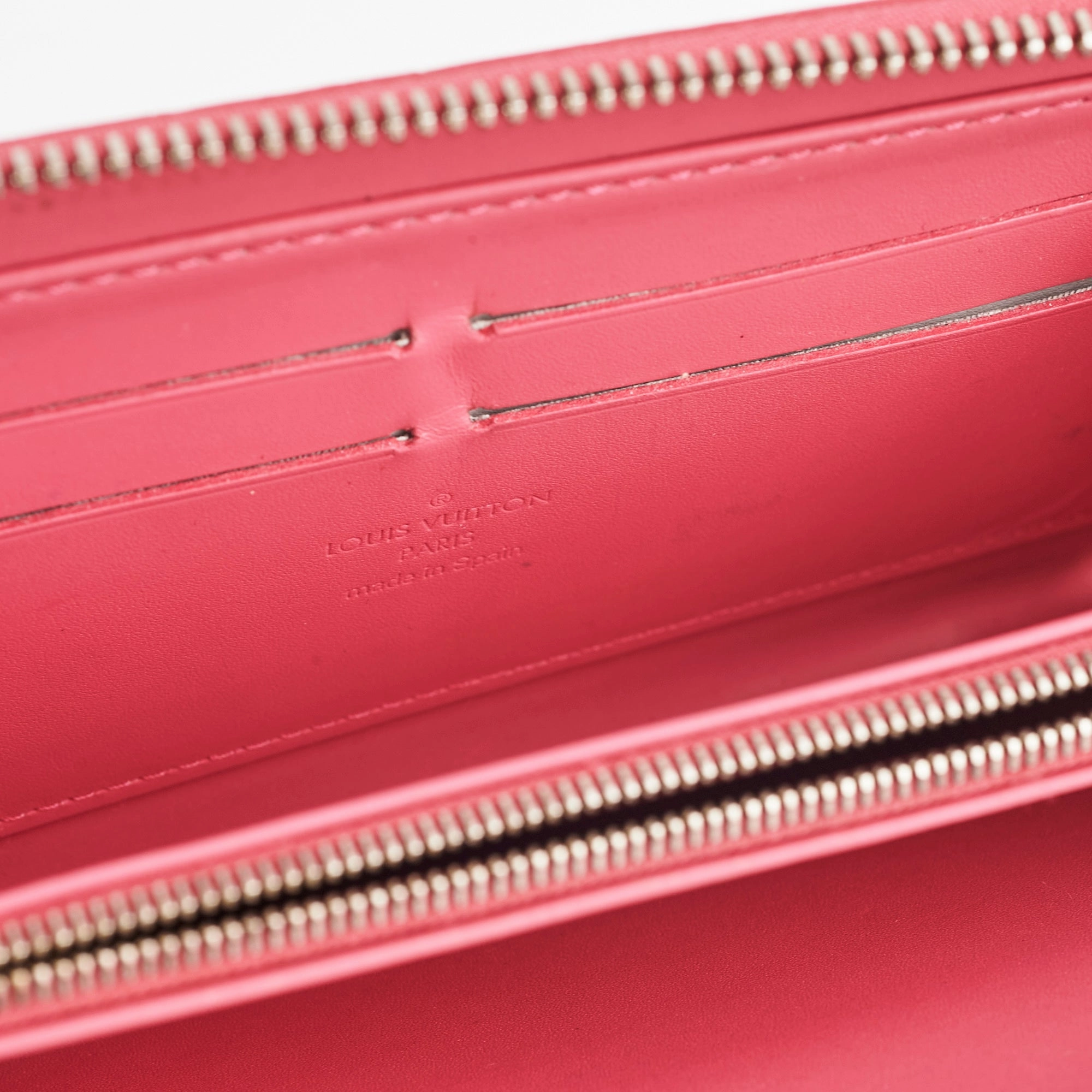 Louis Vuitton Vernis Pink Long Zippy Wallet
