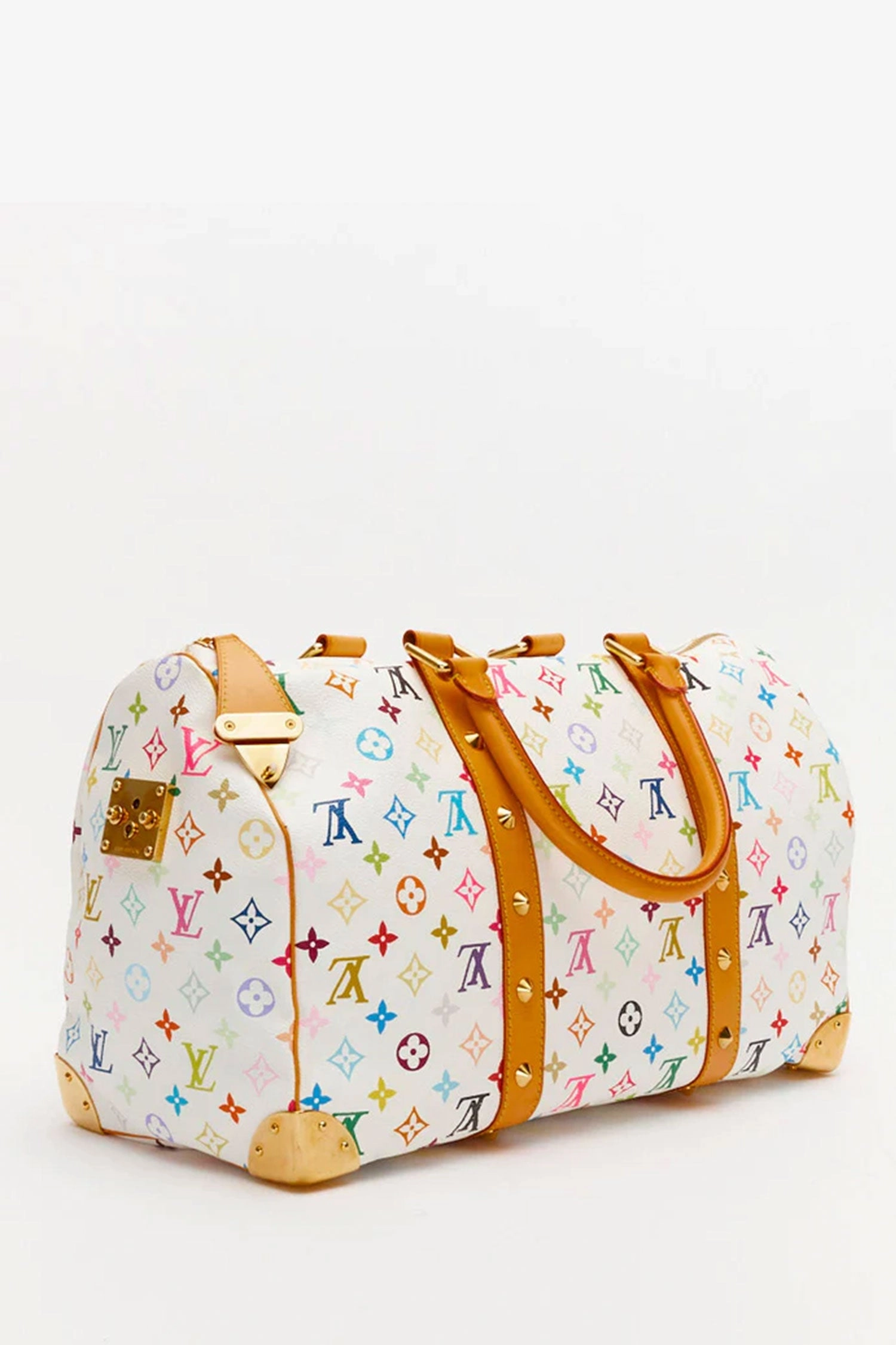 Louis Vuitton x Takashi Murakami White Multicolour Monogram Keepall 45