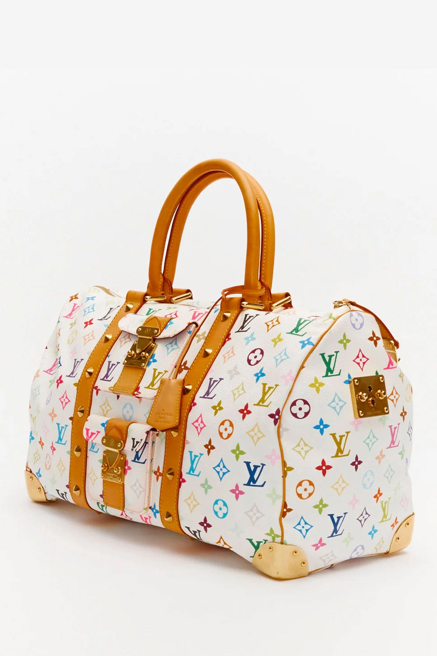 Louis Vuitton x Takashi Murakami White Multicolour Monogram Keepall 45