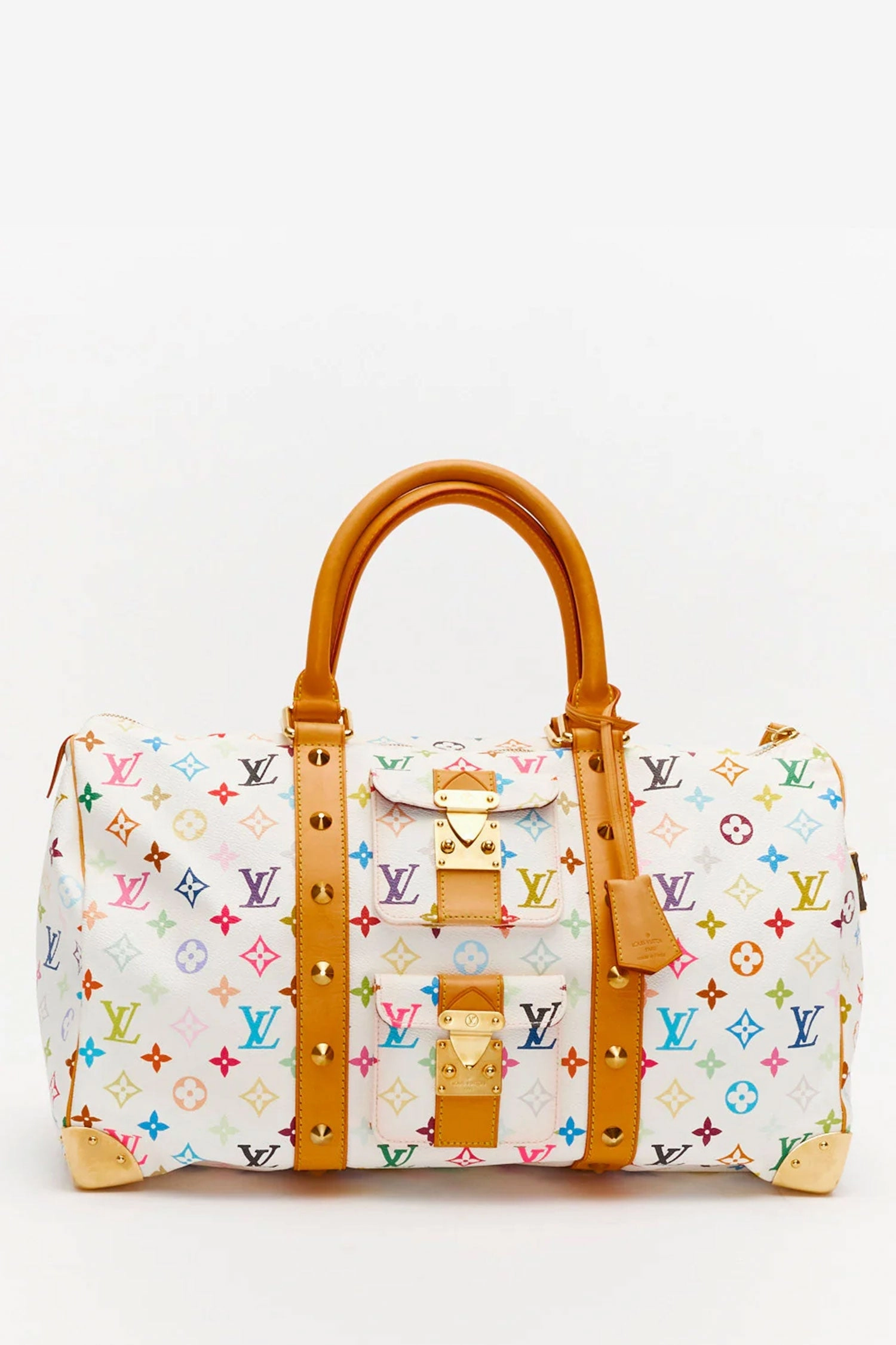 Louis Vuitton x Takashi Murakami White Multicolour Monogram Keepall 45